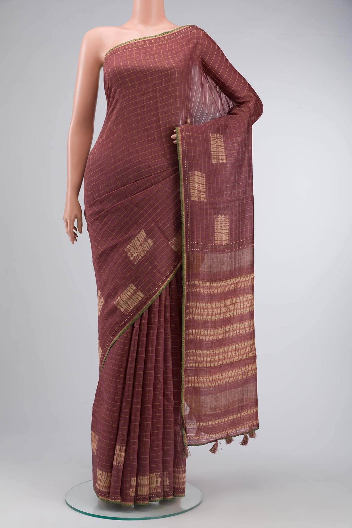Mauve Tussar Silk Saree