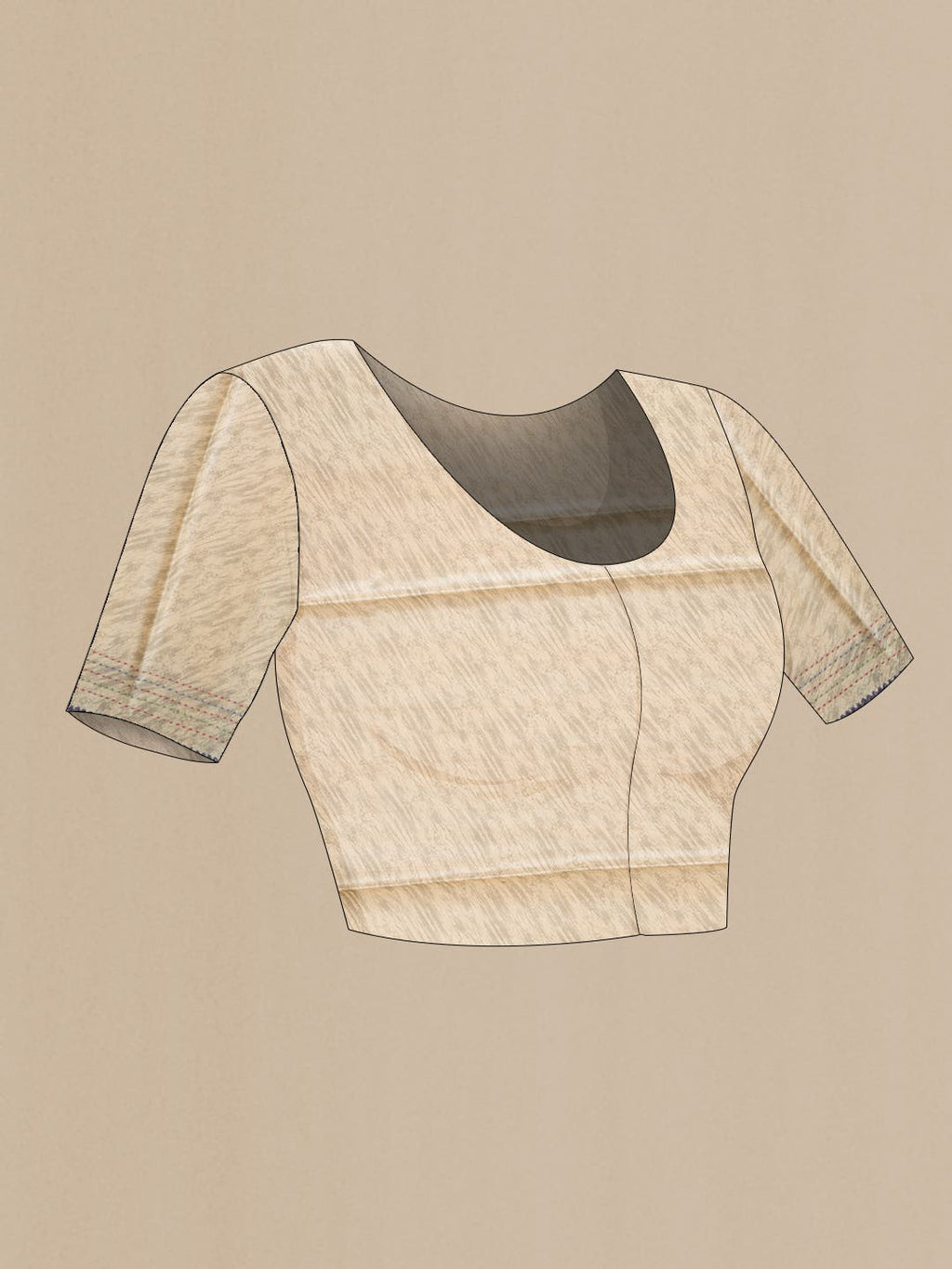 Beige Tussar Silk Saree