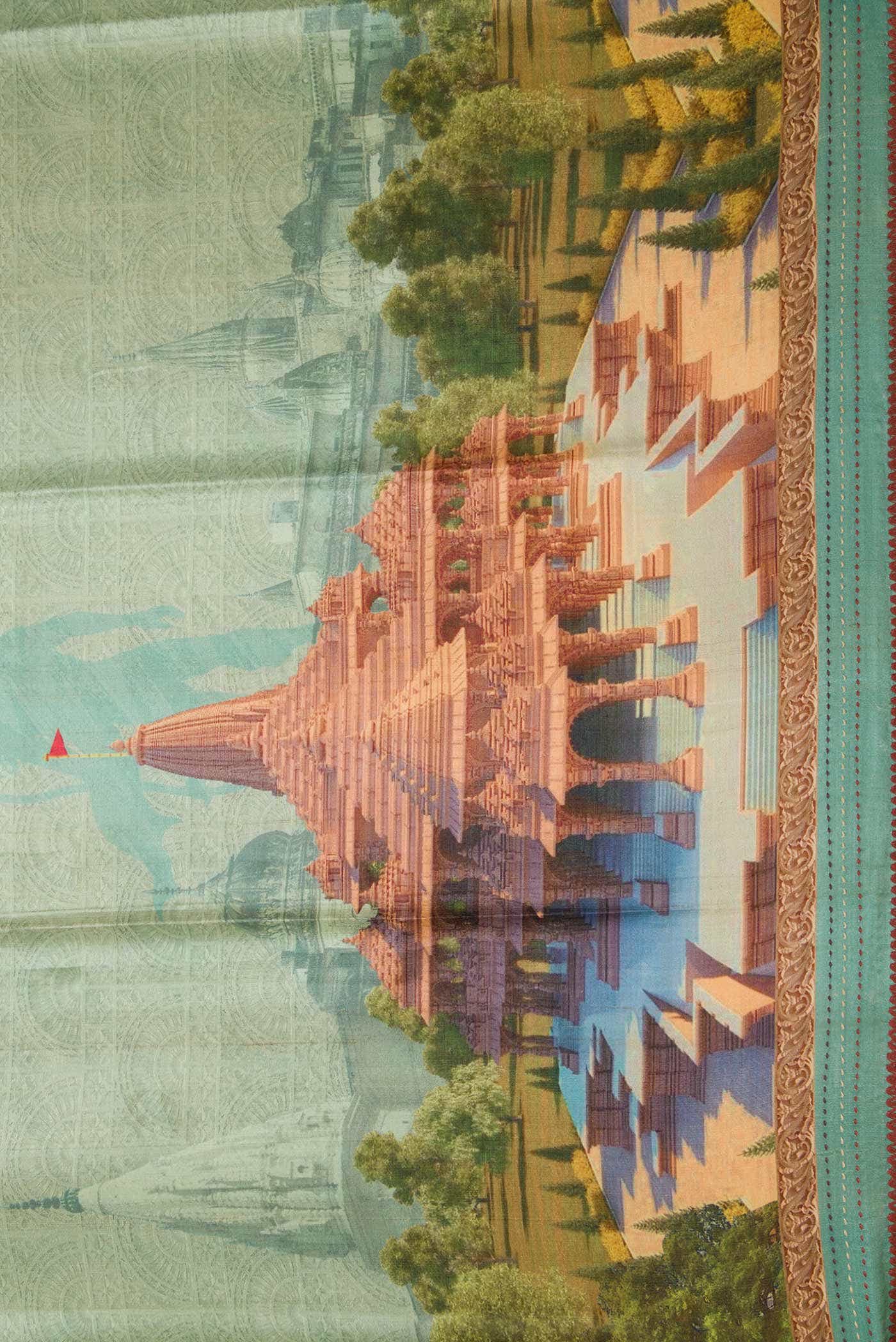 Light Blue Dual Tone Tussar Silk Saree