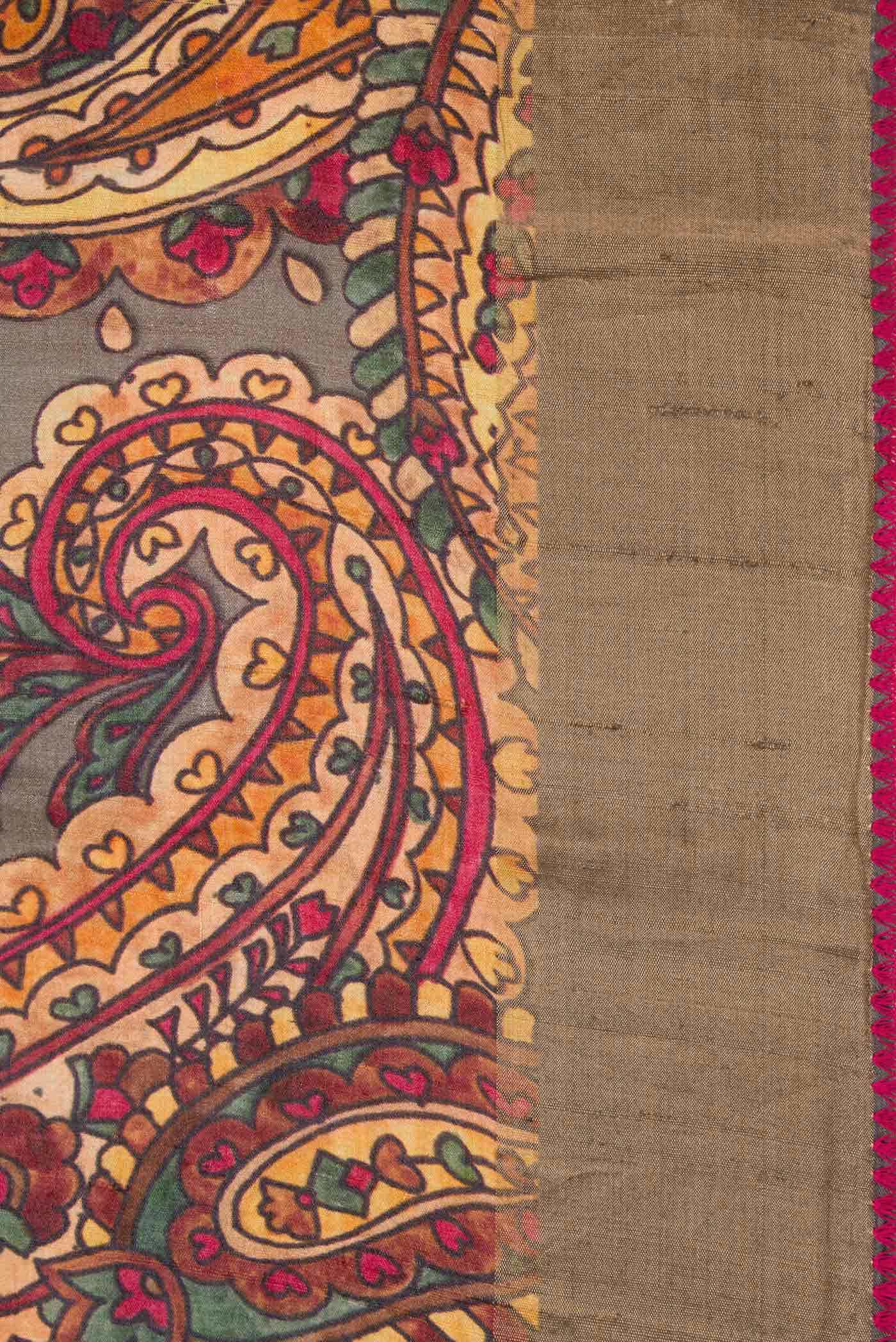 Grey Tussar Silk Saree