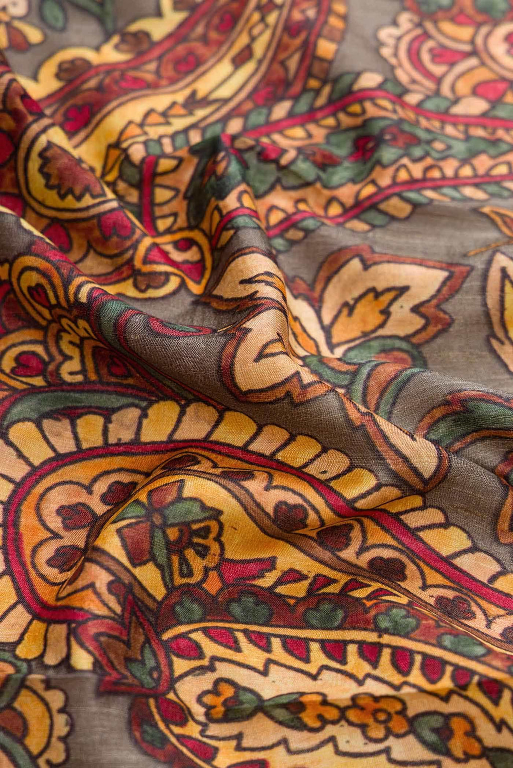 Grey Tussar Silk Saree