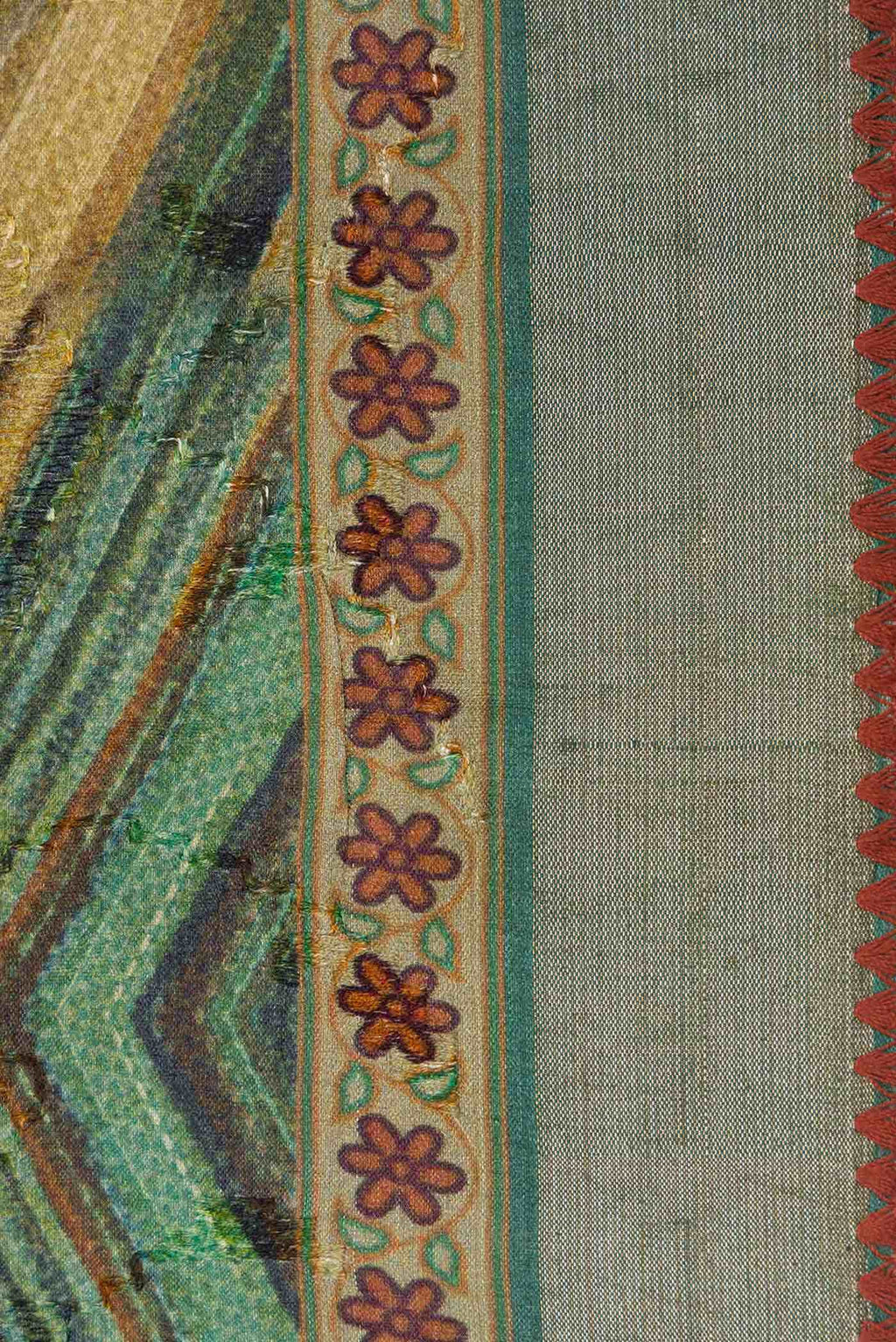Green Dual Tone Tussar Silk Saree