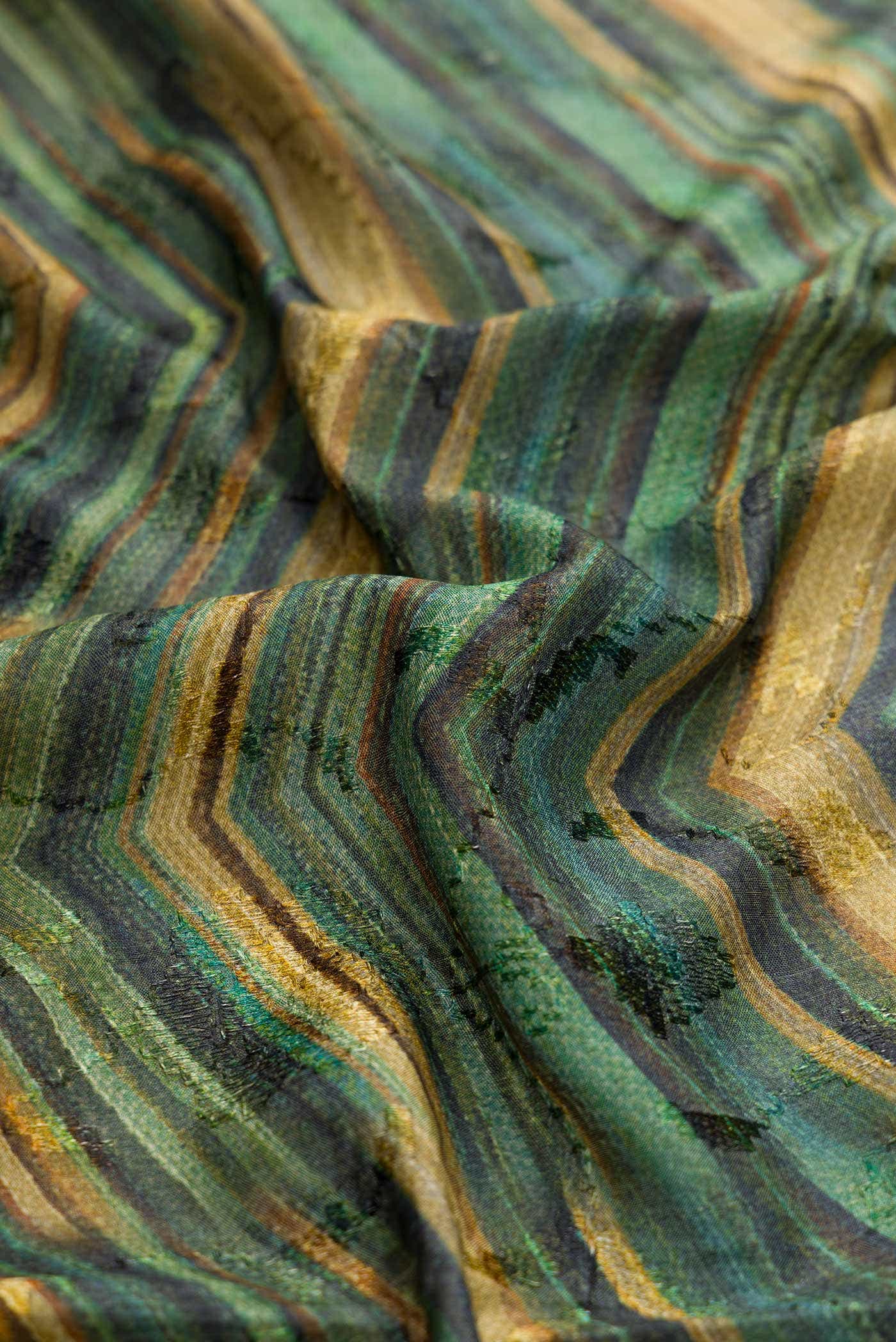 Green Dual Tone Tussar Silk Saree