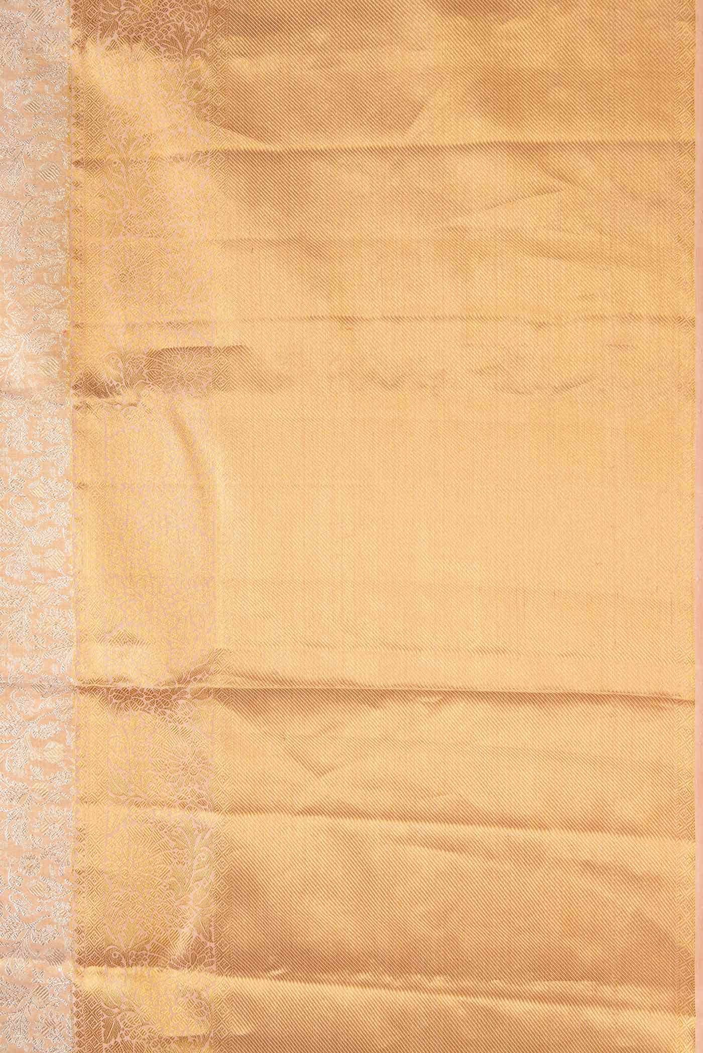 Golden Peach Dual Tone Kanchipuram Tissue Silk Saree