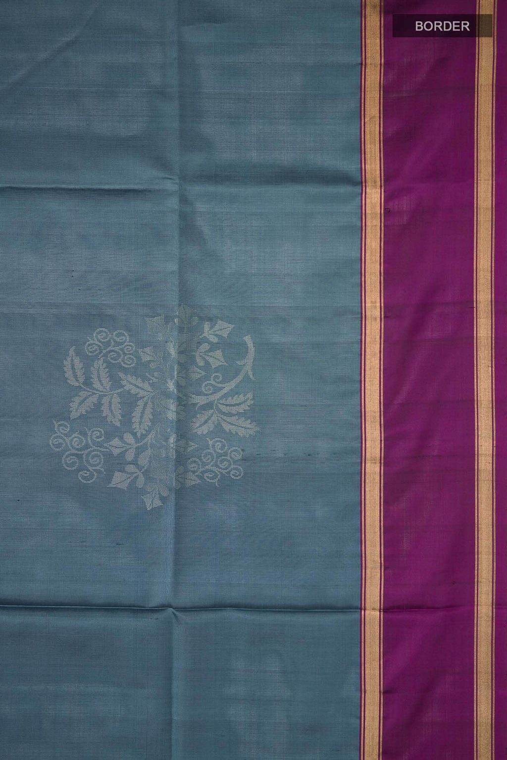 Blue Grey Soft Silk Saree