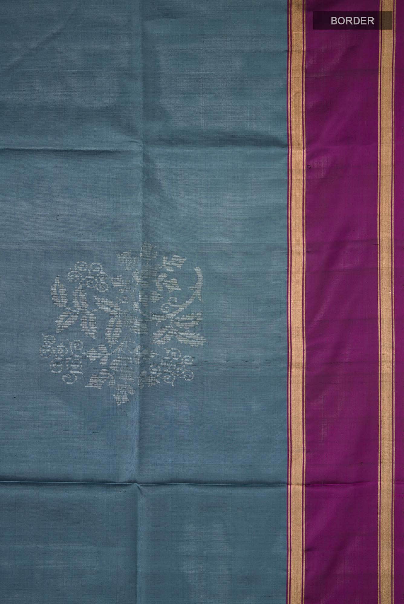 Blue Grey Soft Silk Saree