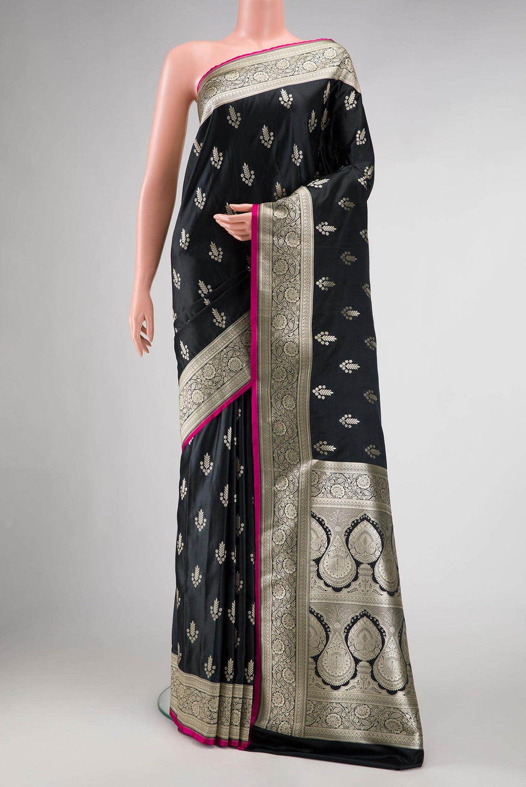 Black Blended Banarasi Silk Saree
