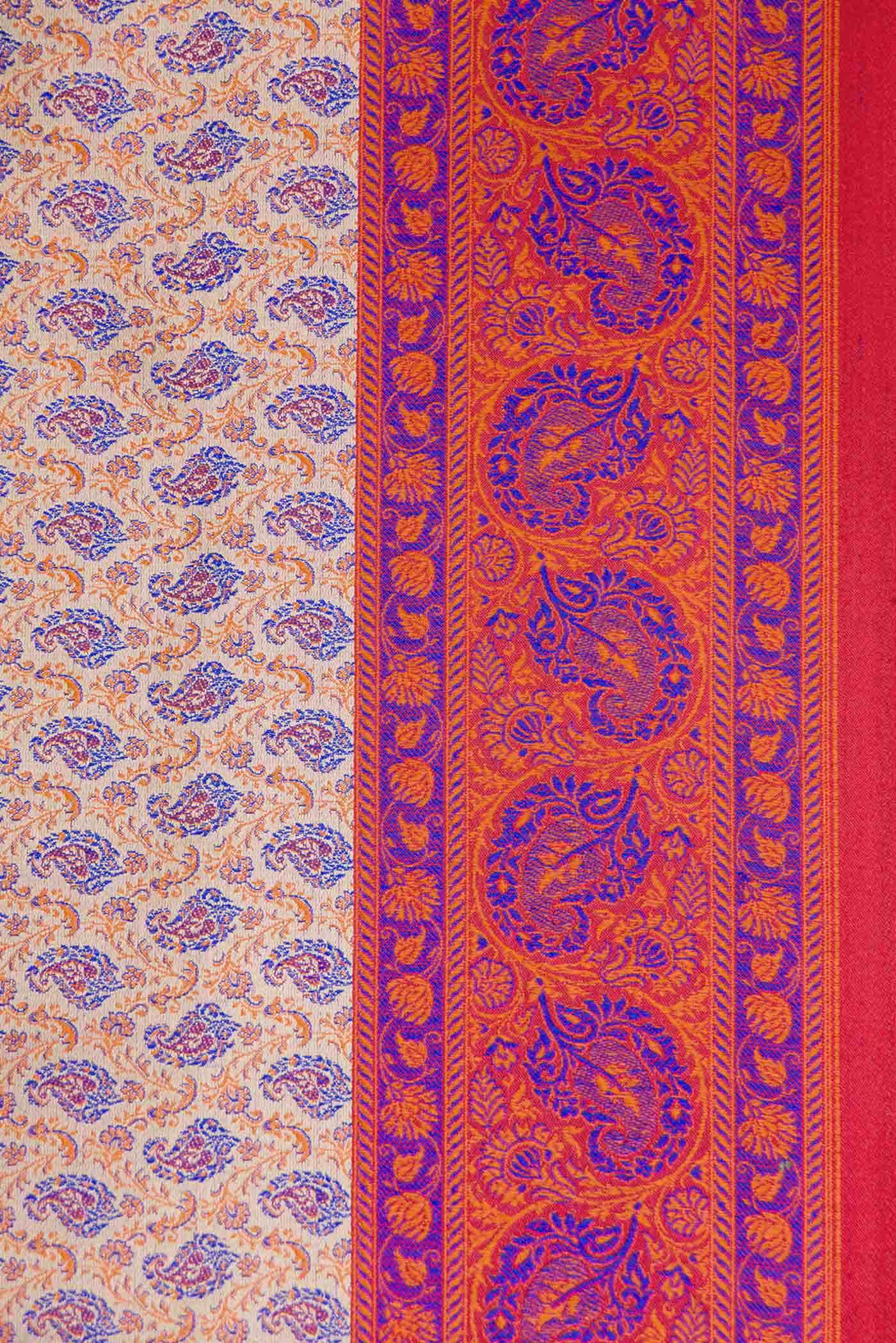 Golden Peach Dual Tone Banarasi Silk Saree