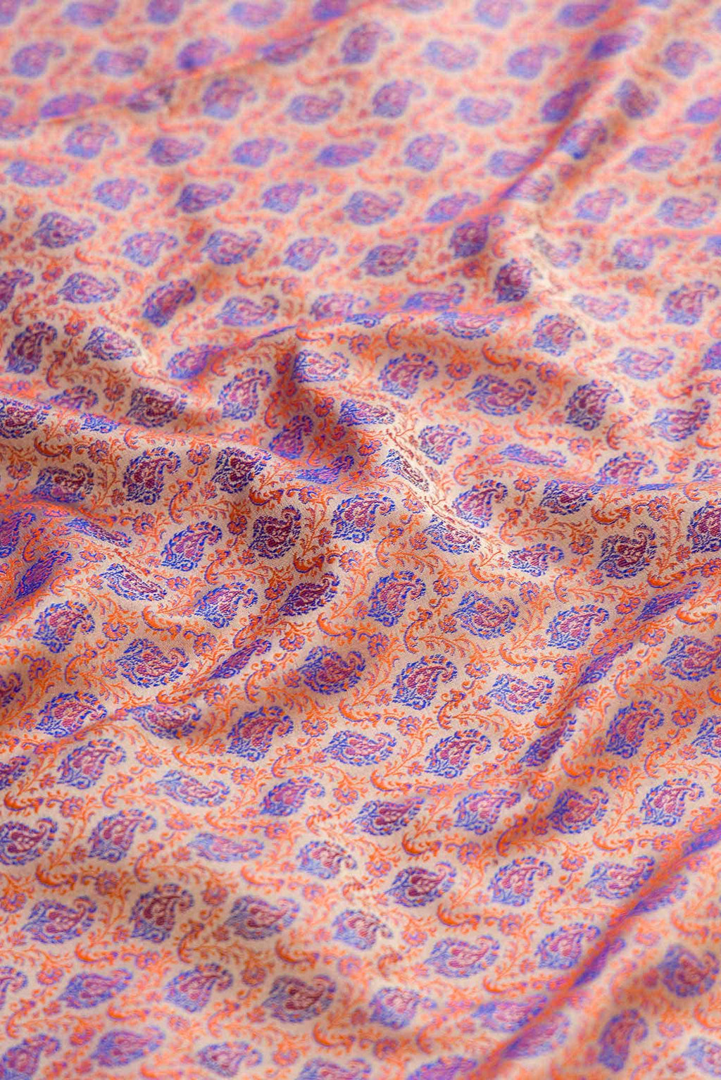 Golden Peach Dual Tone Banarasi Silk Saree