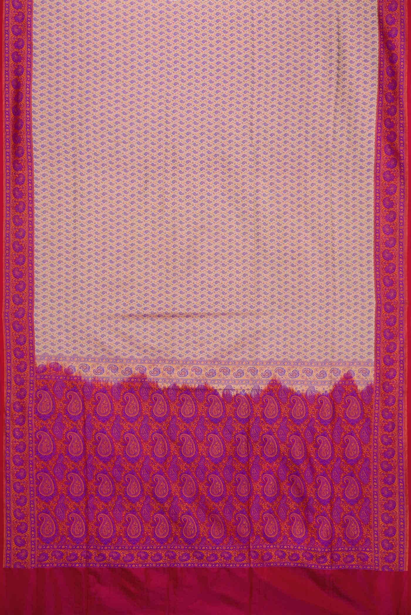 Golden Peach Dual Tone Banarasi Silk Saree