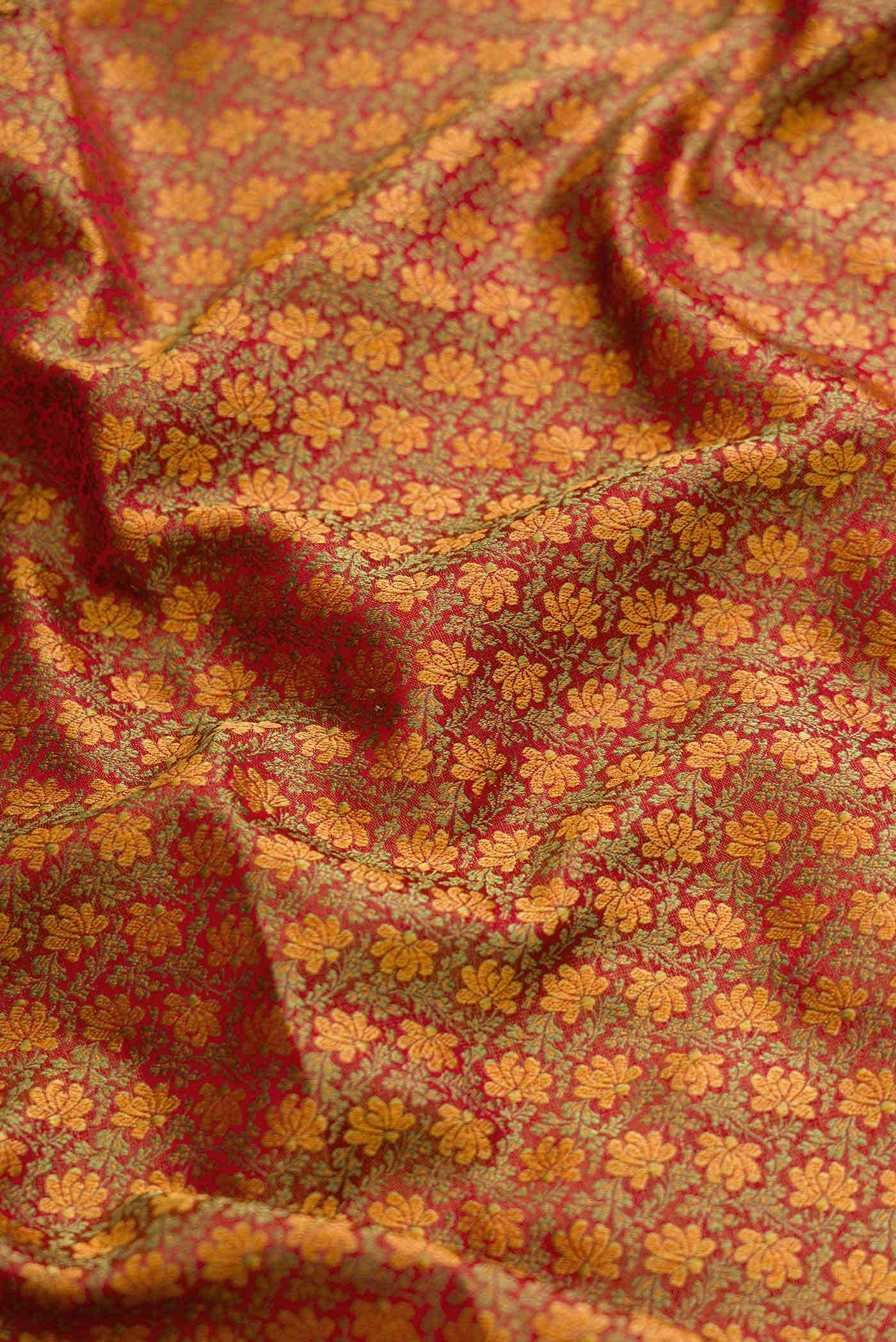 Maroon Dual Tone Banarasi Silk Saree