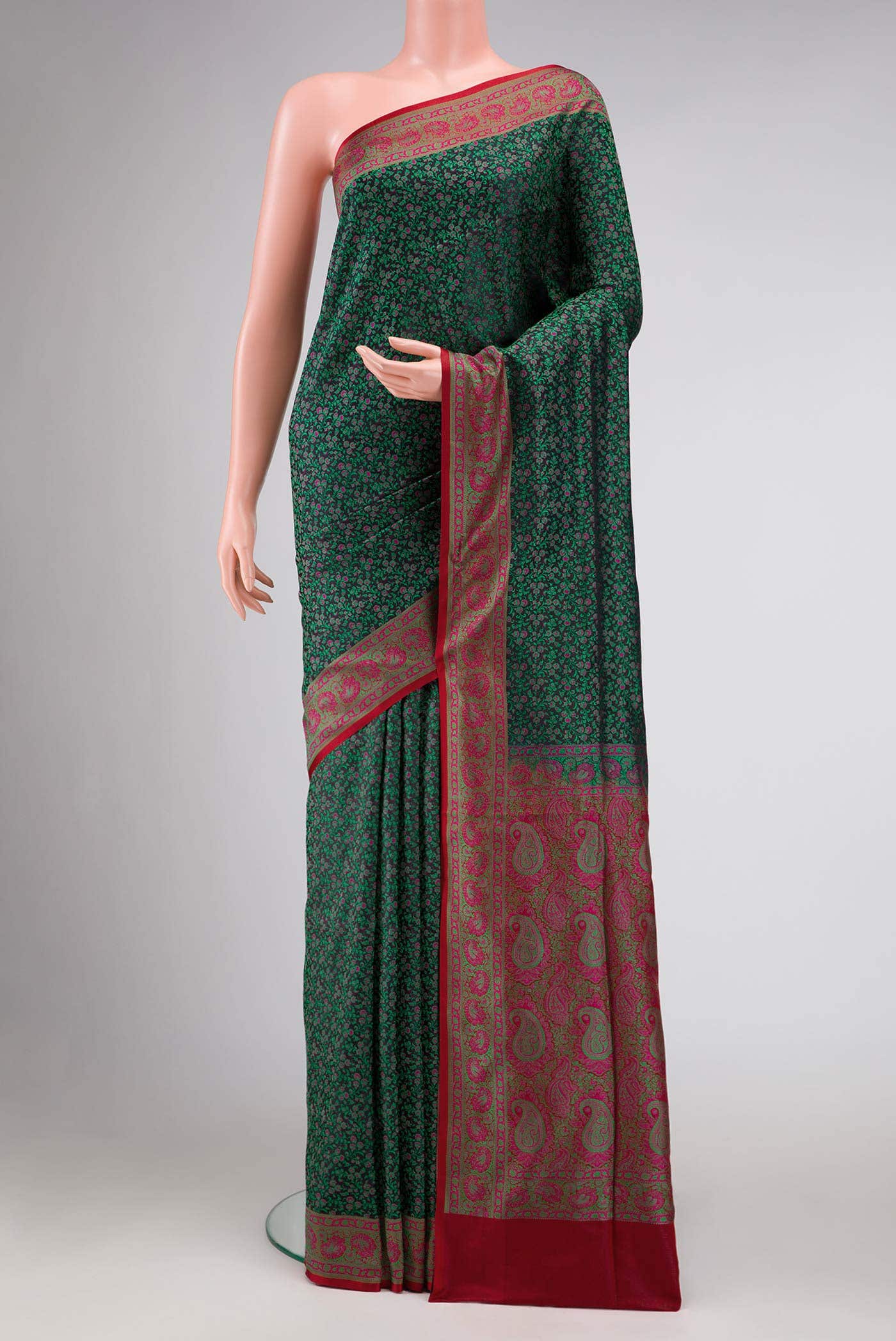 Green Dual Tone Banarasi Silk Saree