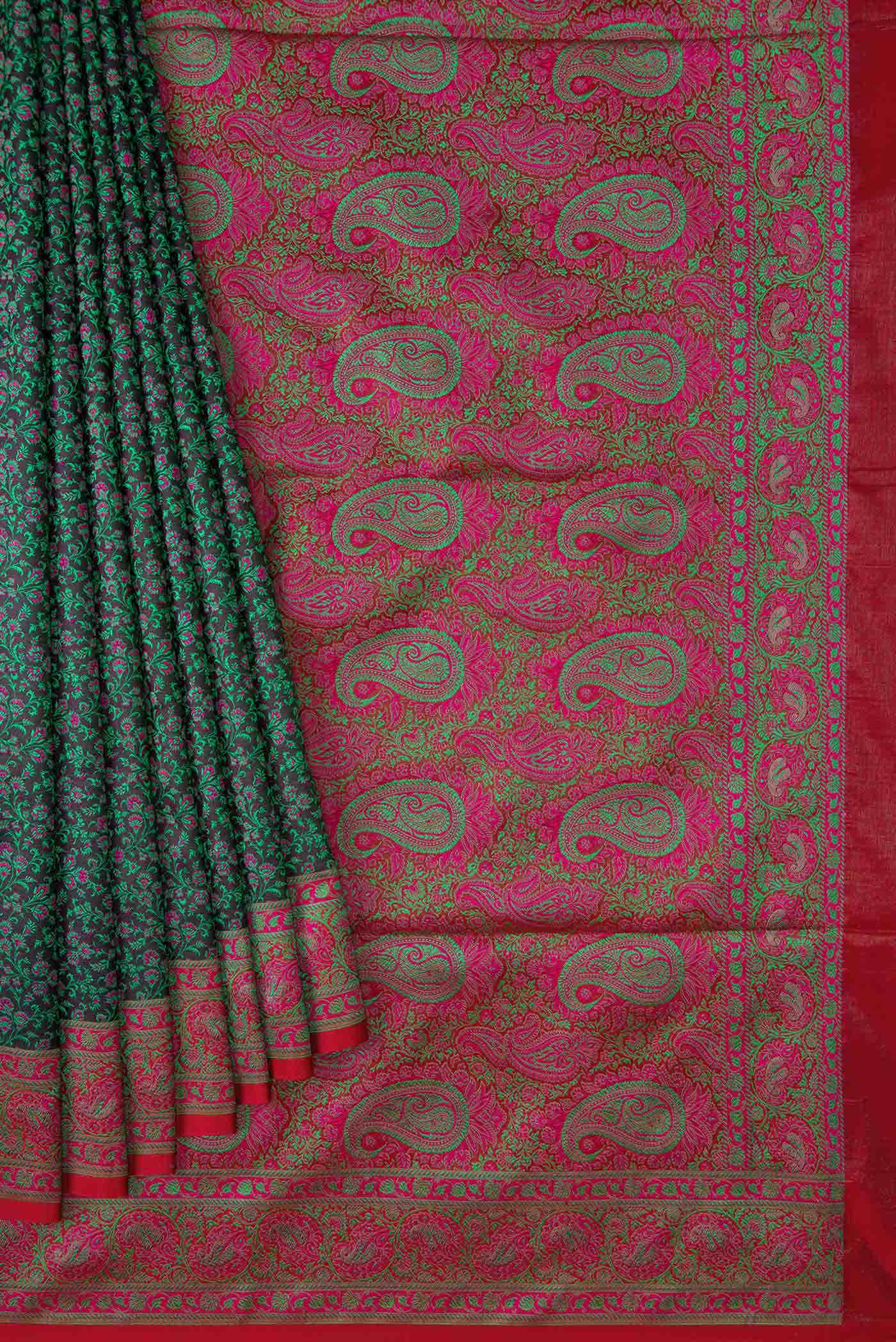 Green Dual Tone Banarasi Silk Saree