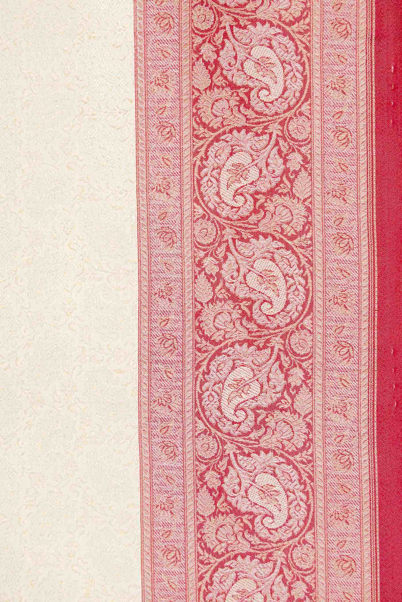 Off White Dual Tone Banarasi Silk Saree