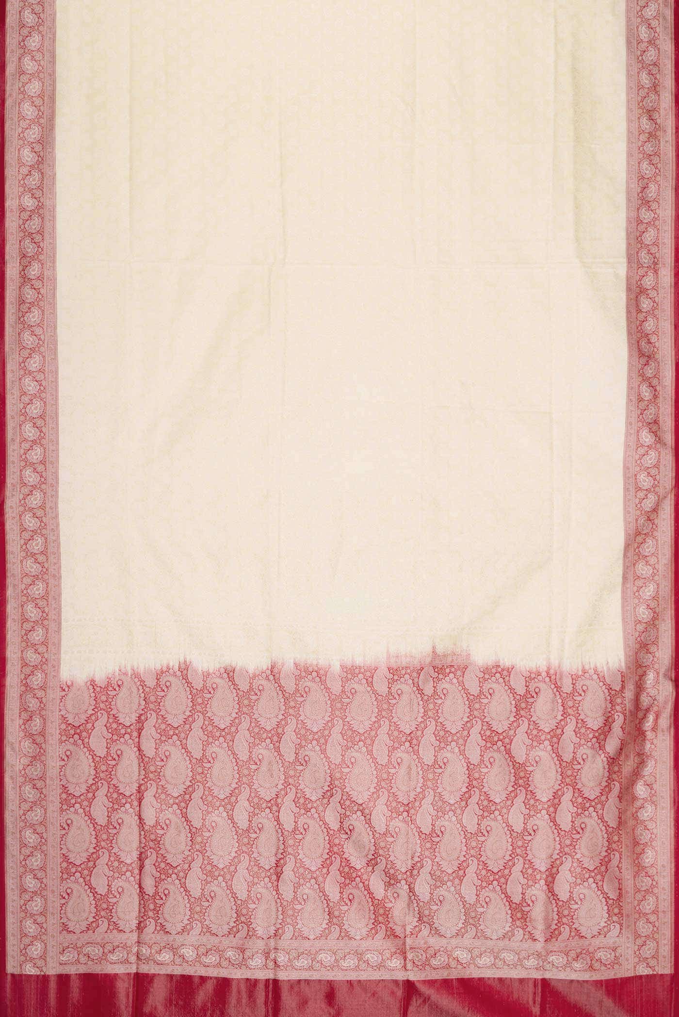 Off White Dual Tone Banarasi Silk Saree