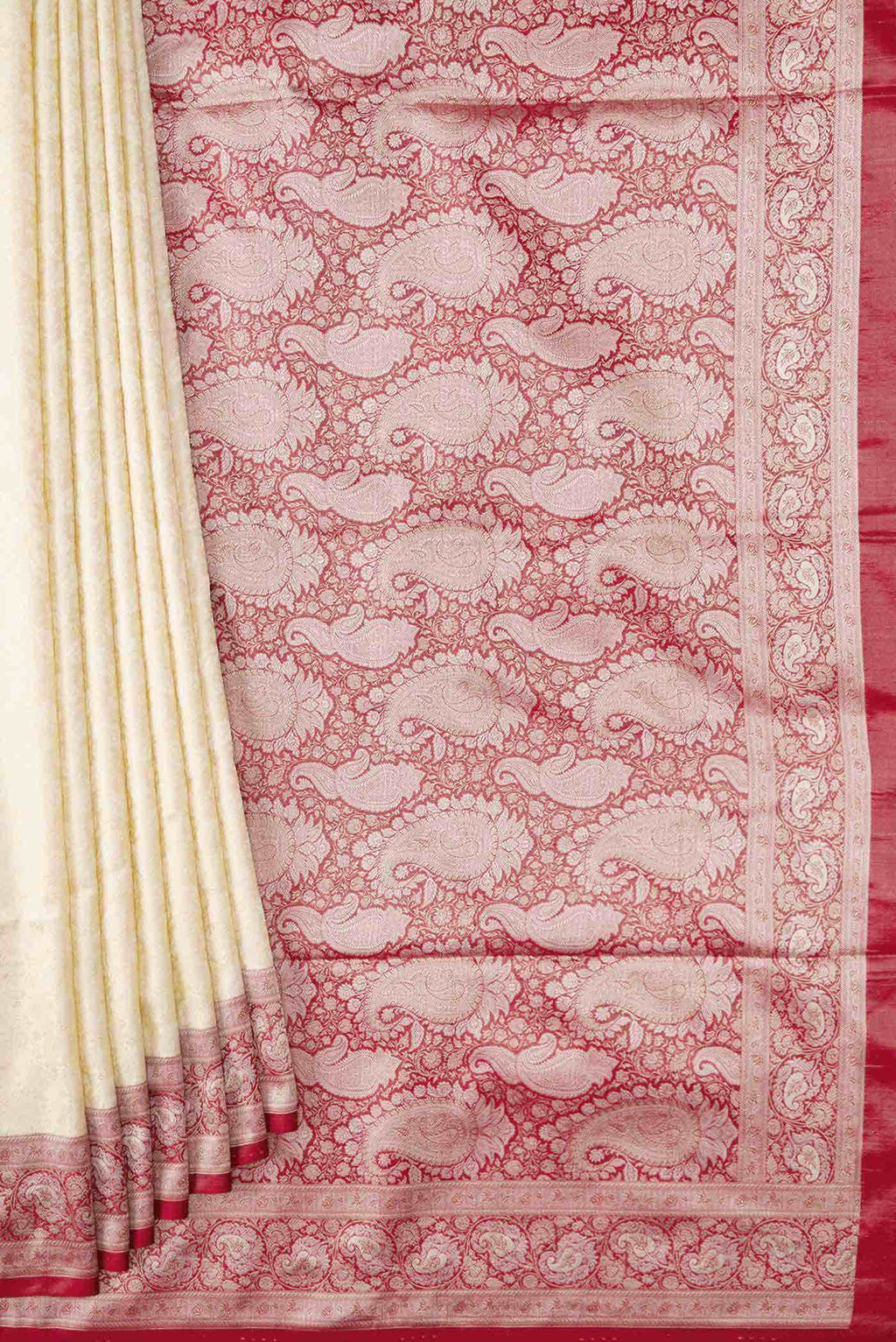 Off White Dual Tone Banarasi Silk Saree