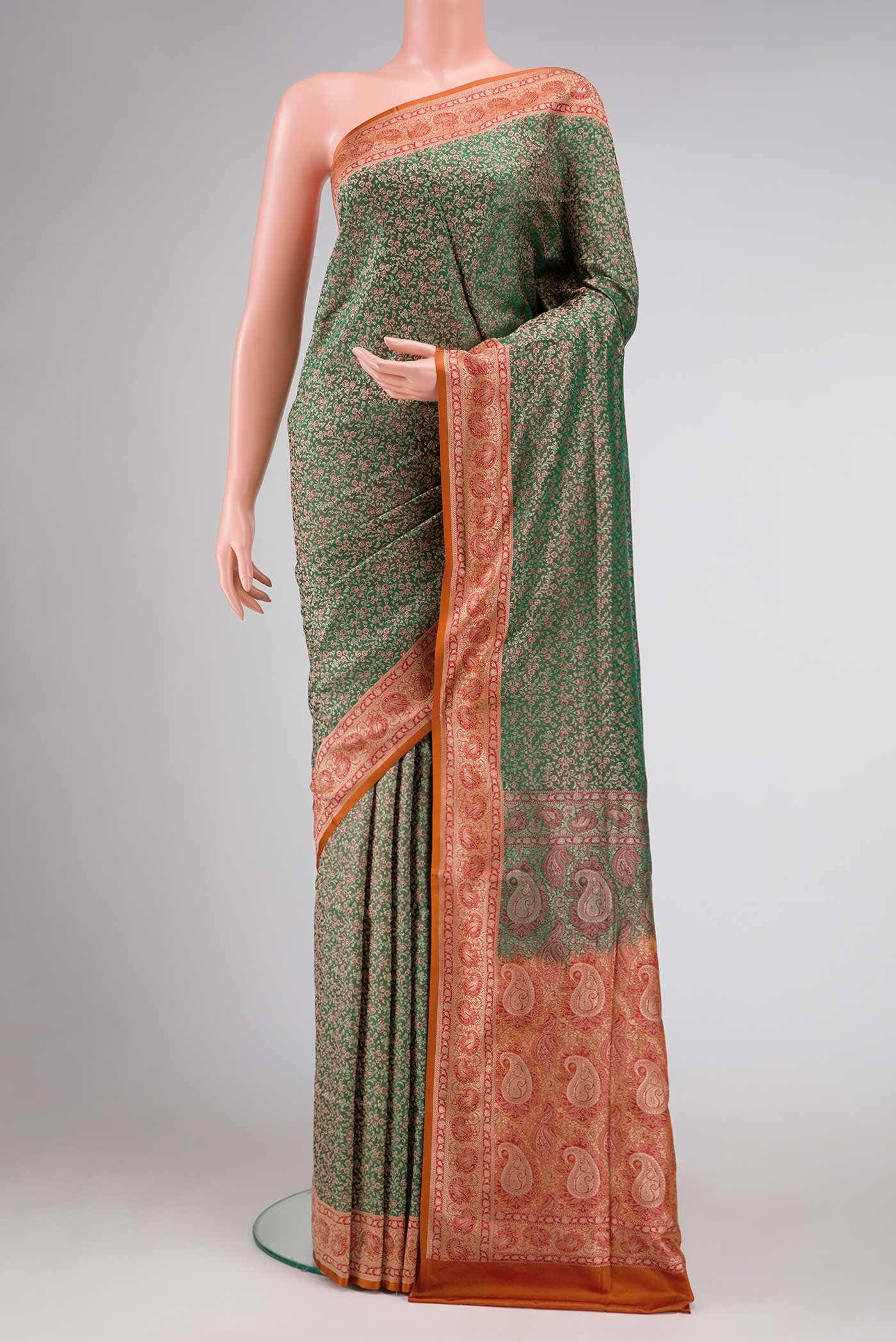 Green Banarasi Silk Saree