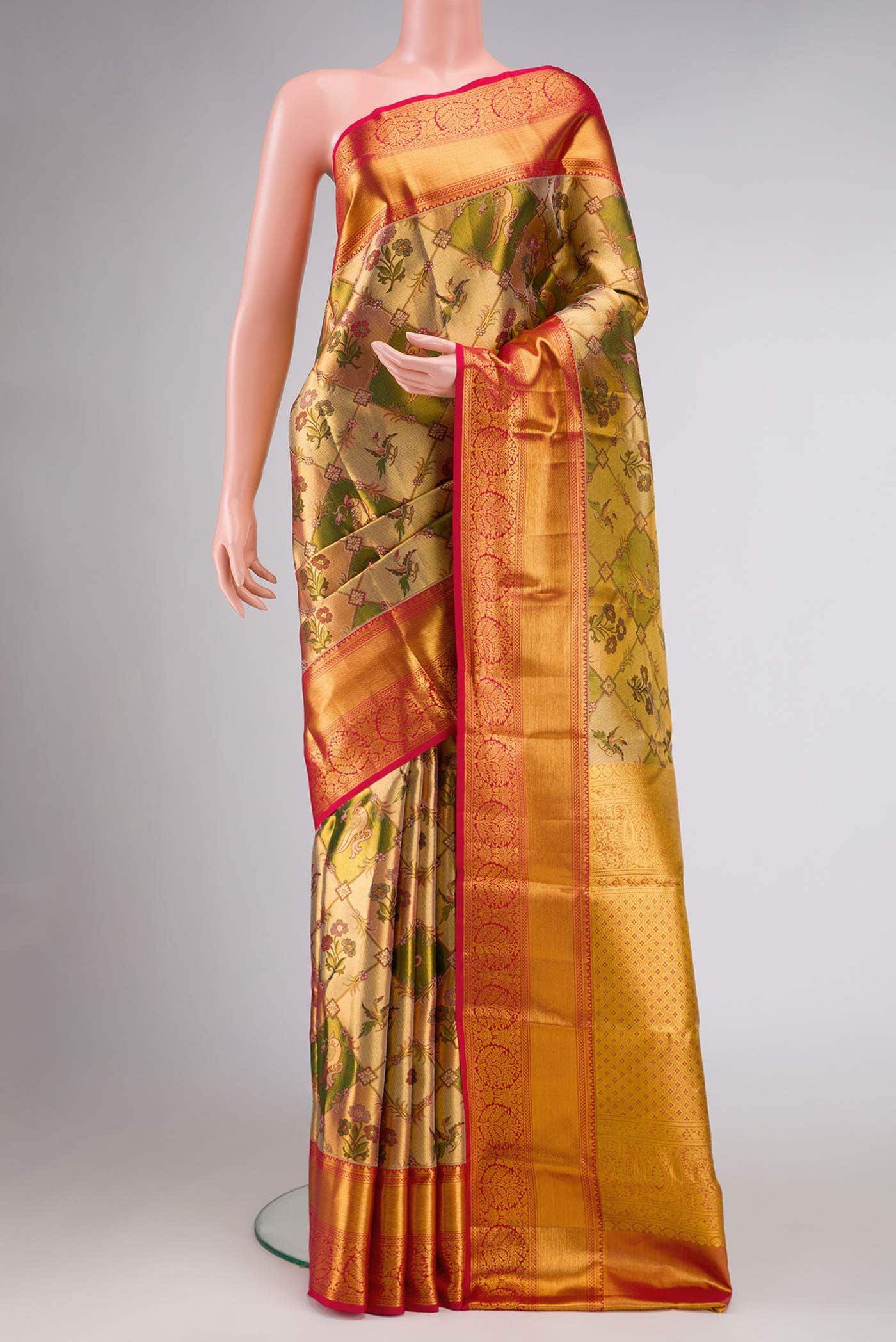 Gold Kanchipuram Tissue Silk Saree