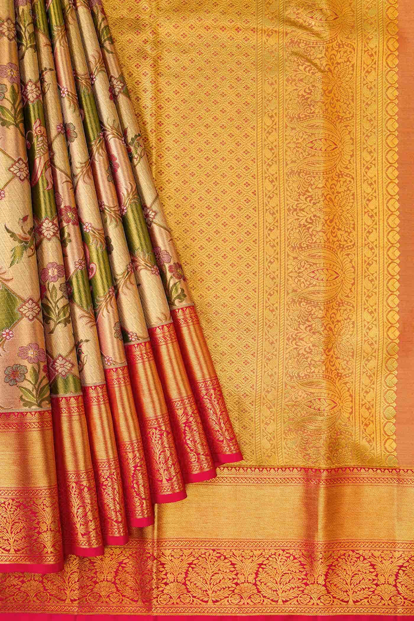Gold Kanchipuram Tissue Silk Saree