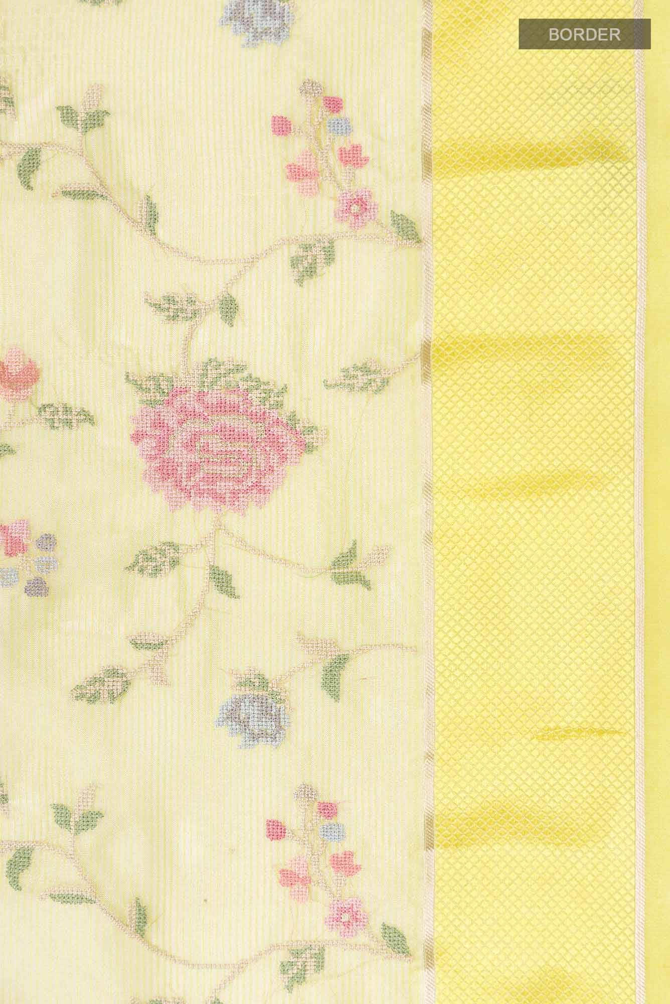 Yellow Tissue Silk Saree