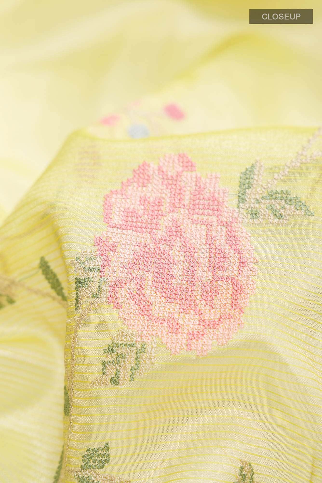 Yellow Tissue Silk Saree