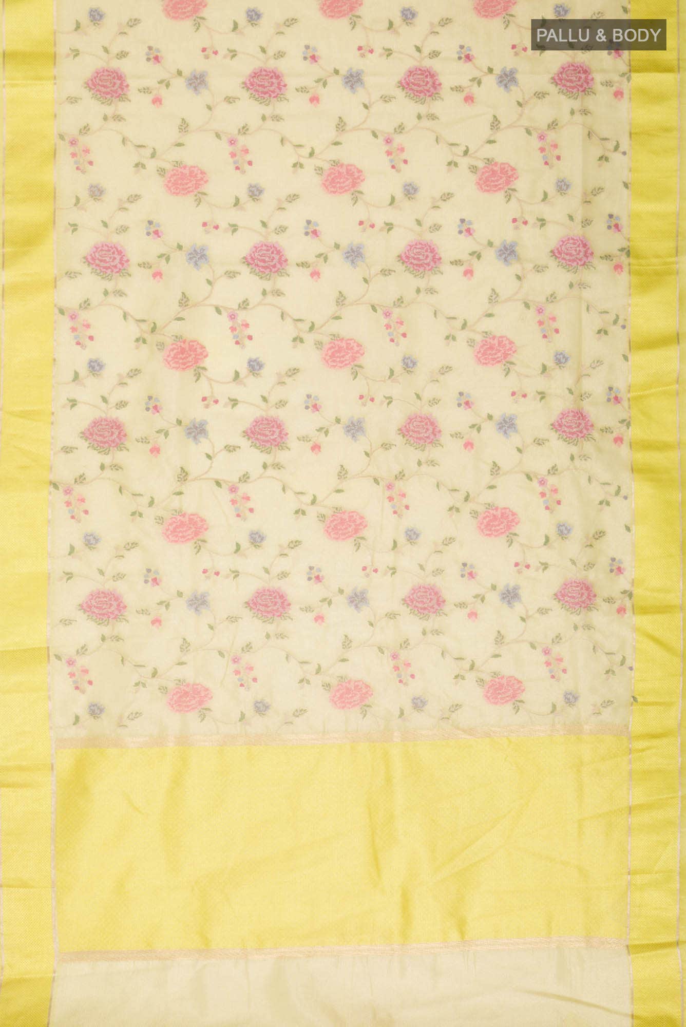 Yellow Tissue Silk Saree