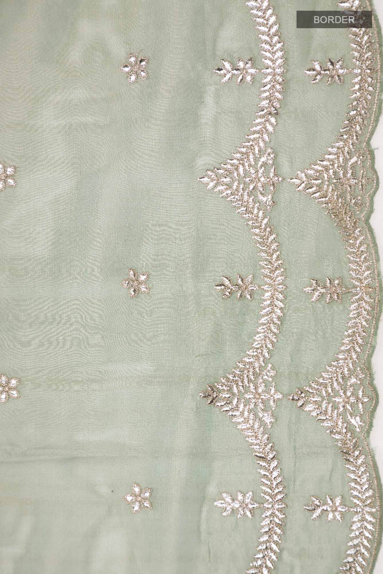 Green Organza Silk Saree