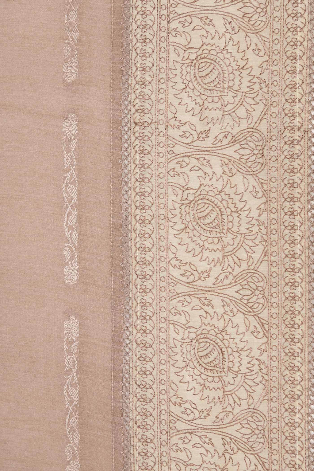 Brown Chanderi Silk Saree