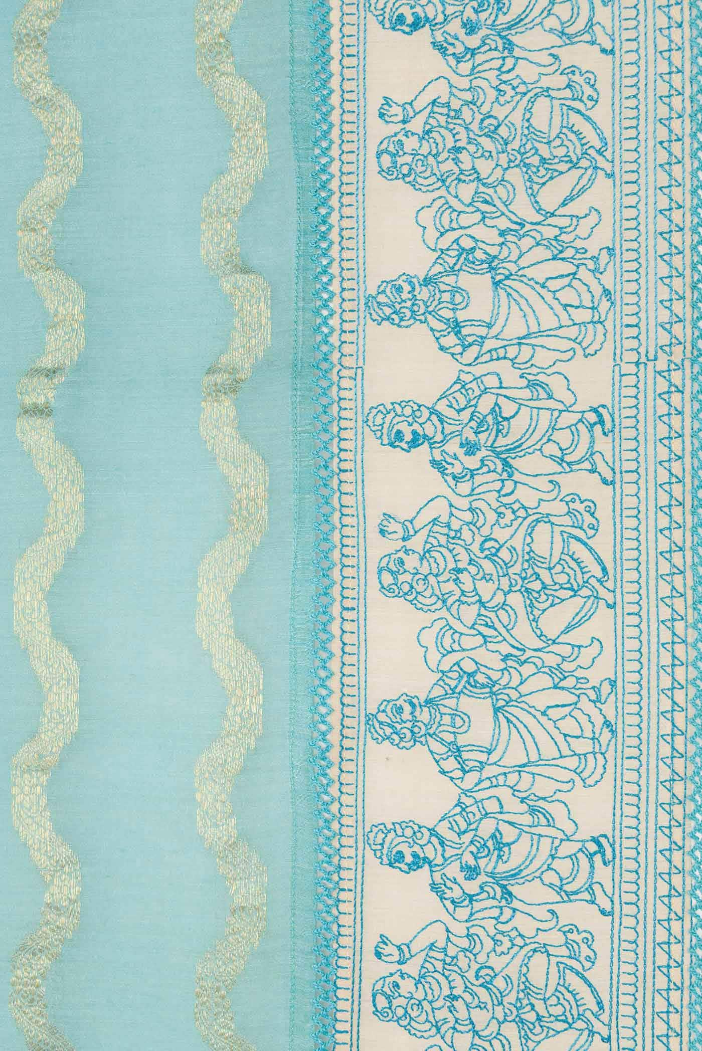 Light Blue Chanderi Silk Saree