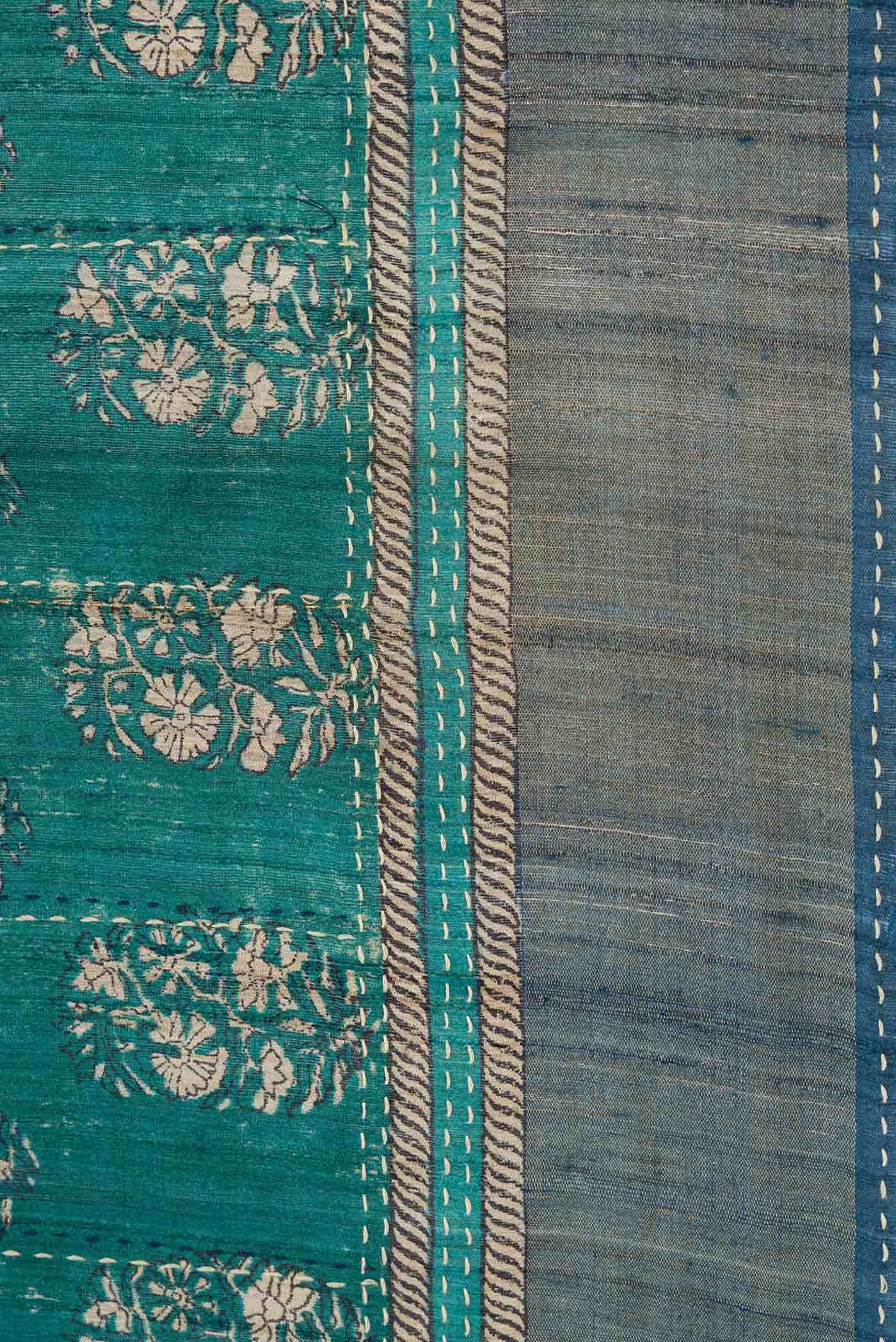 Green Dual Tone Tussar Silk Saree