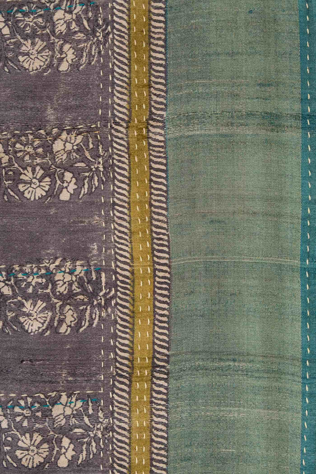 Grey Tussar Silk Saree