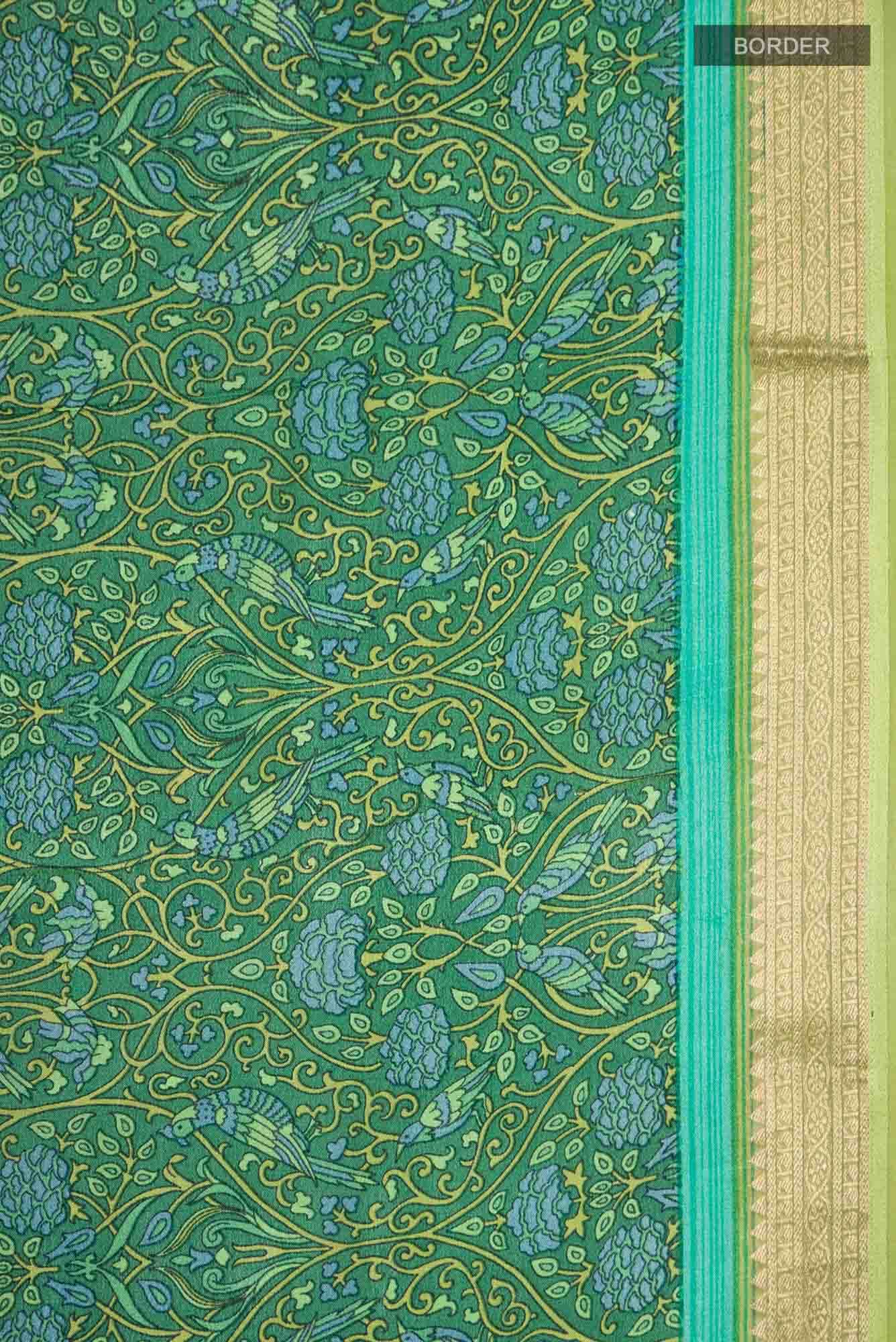 Green Crepe Saree
