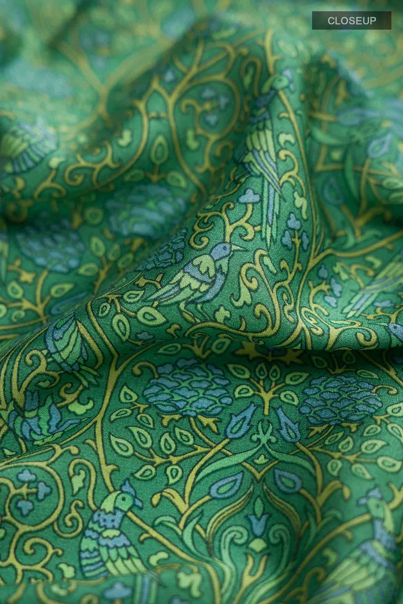 Green Crepe Saree