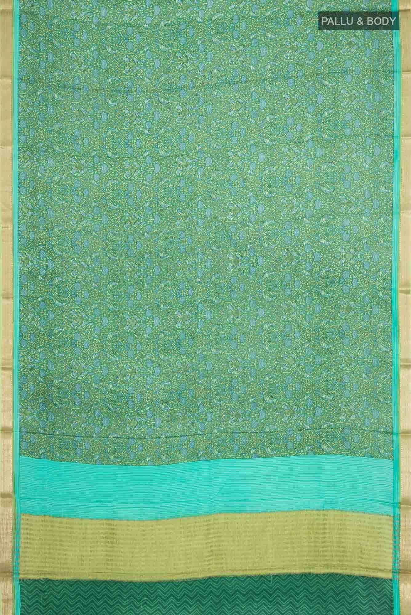 Green Crepe Saree