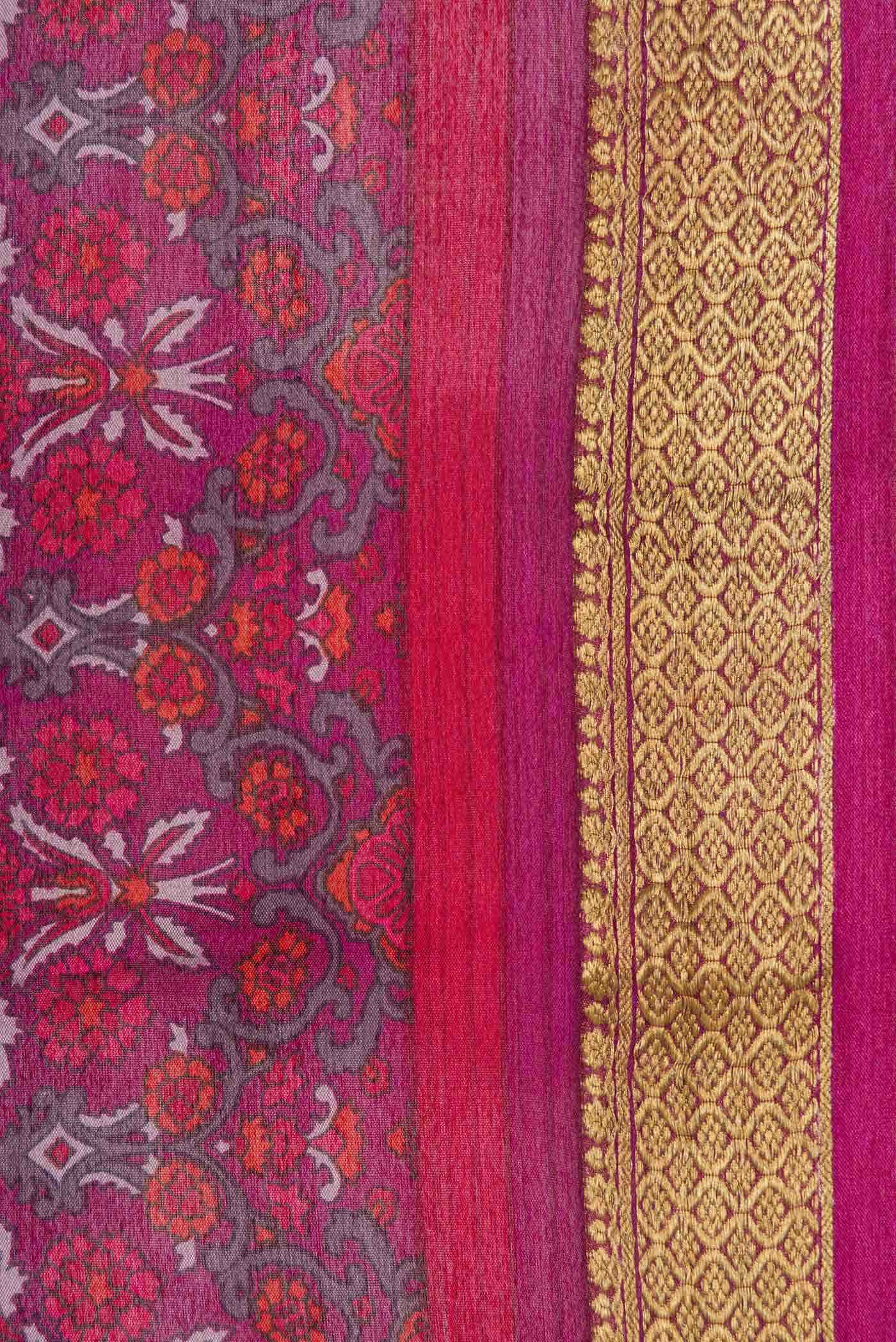 Lavender Mysore Crepe Saree