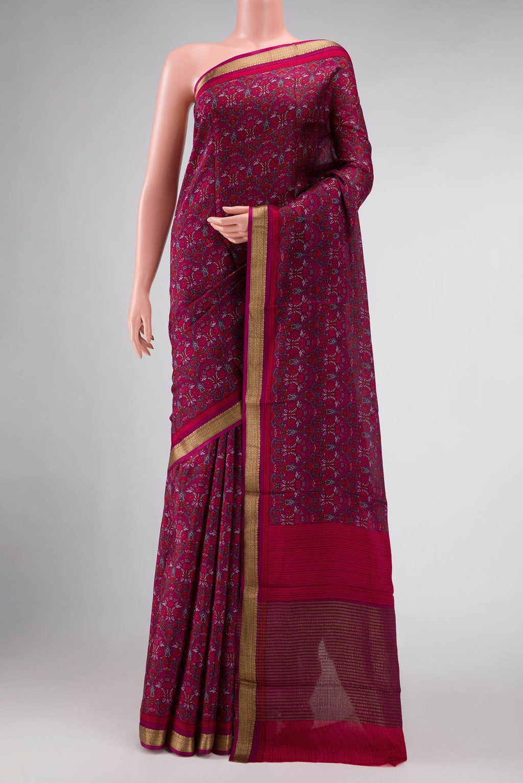 Lavender Mysore Crepe Saree