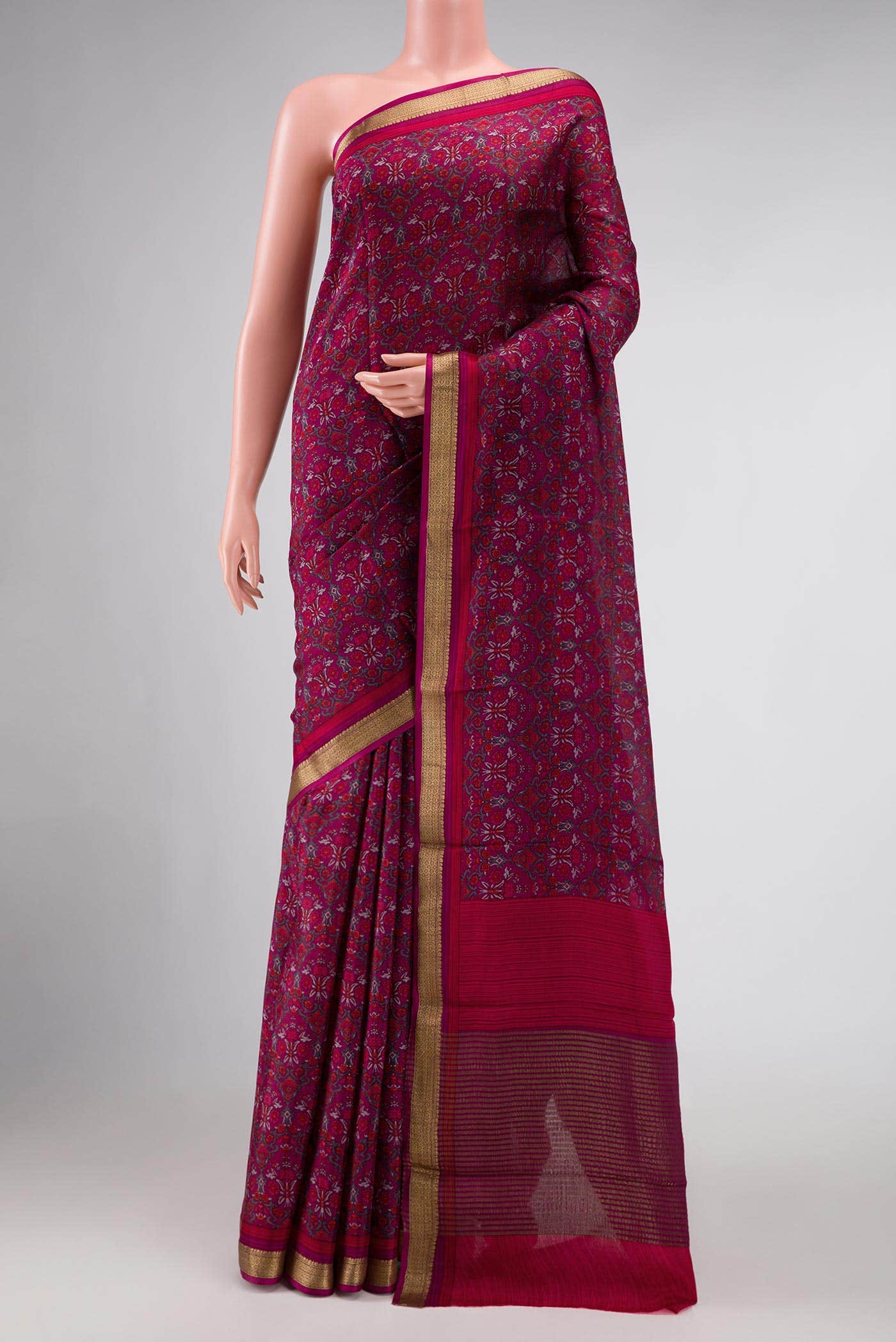 Lavender Mysore Crepe Saree