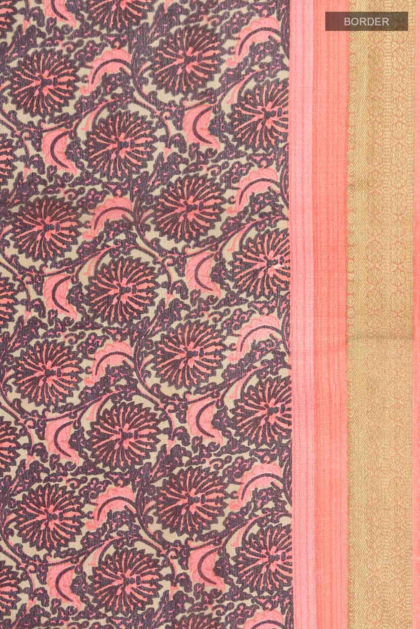 Violet Crepe Saree