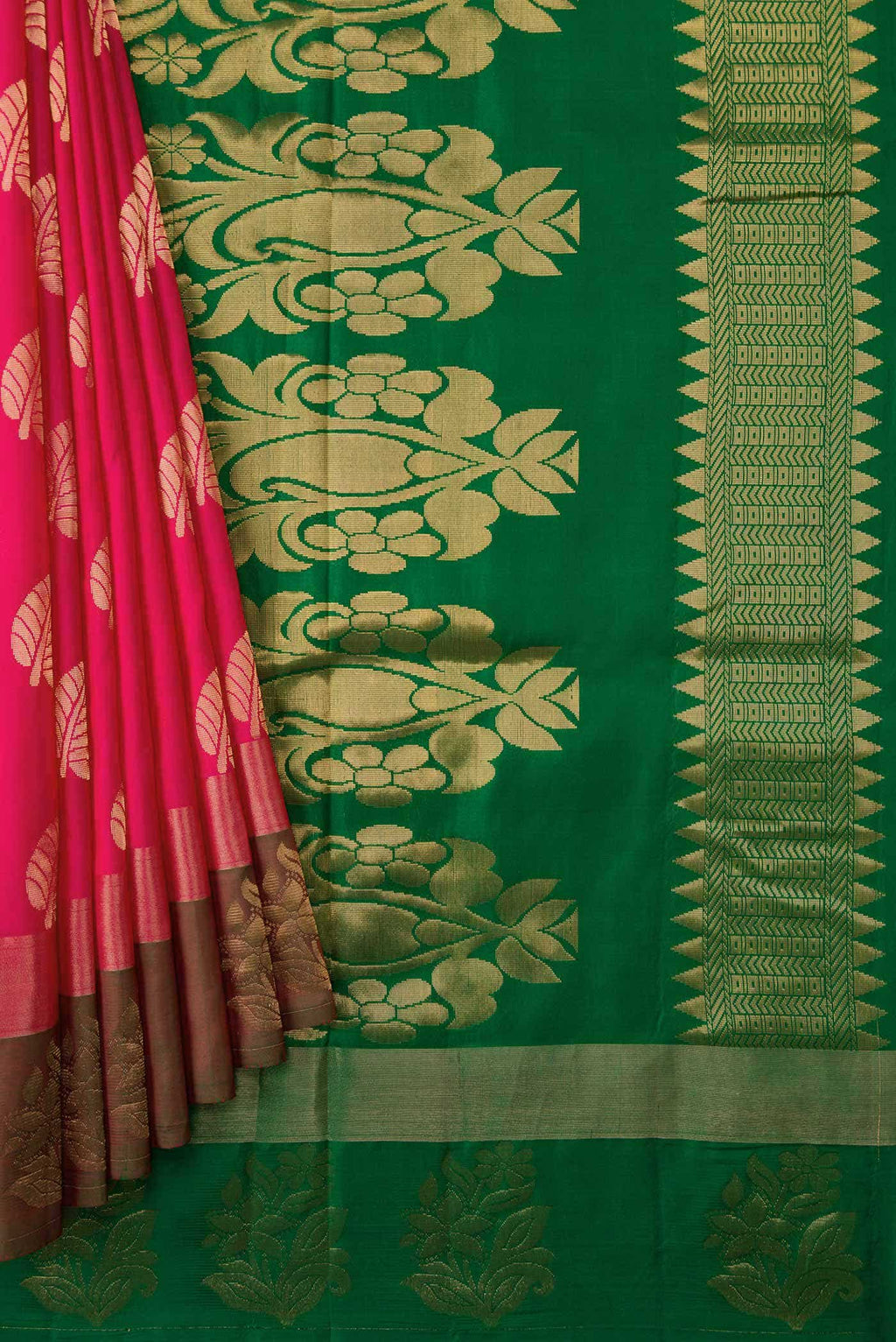 Dark Pink Dual Tone Soft Silk Saree