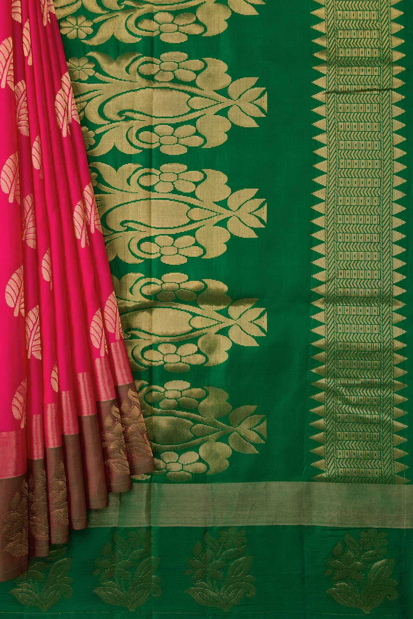 Dark Pink Dual Tone Soft Silk Saree