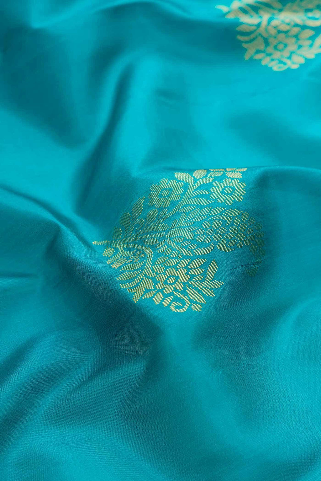 Peacock Blue Dual Tone Soft Silk Saree