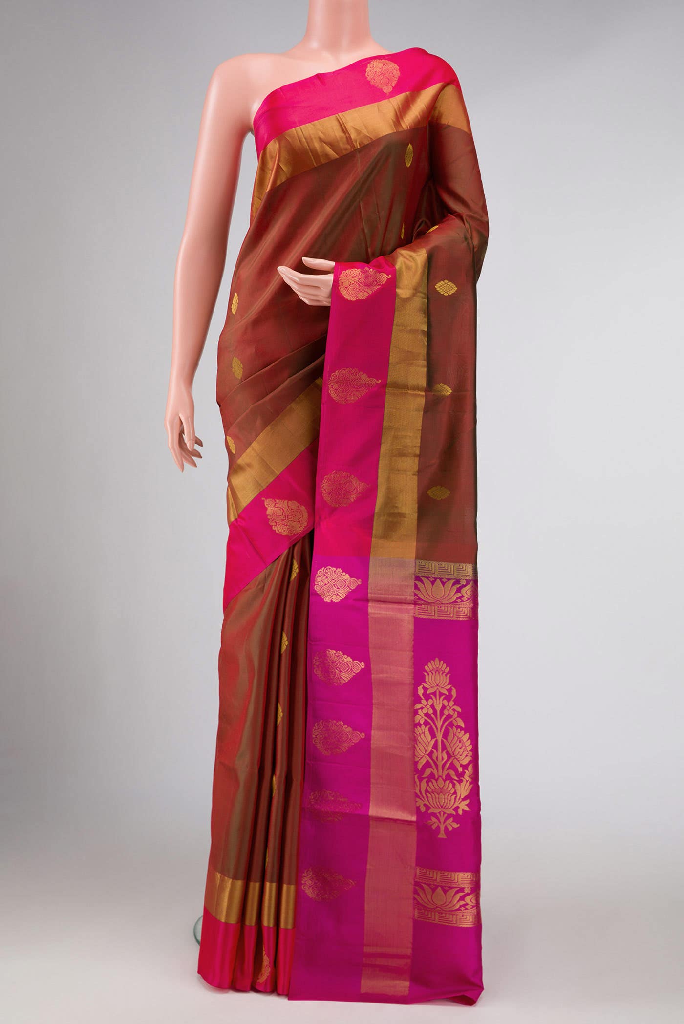 Maroon Dual Tone Soft Silk Saree