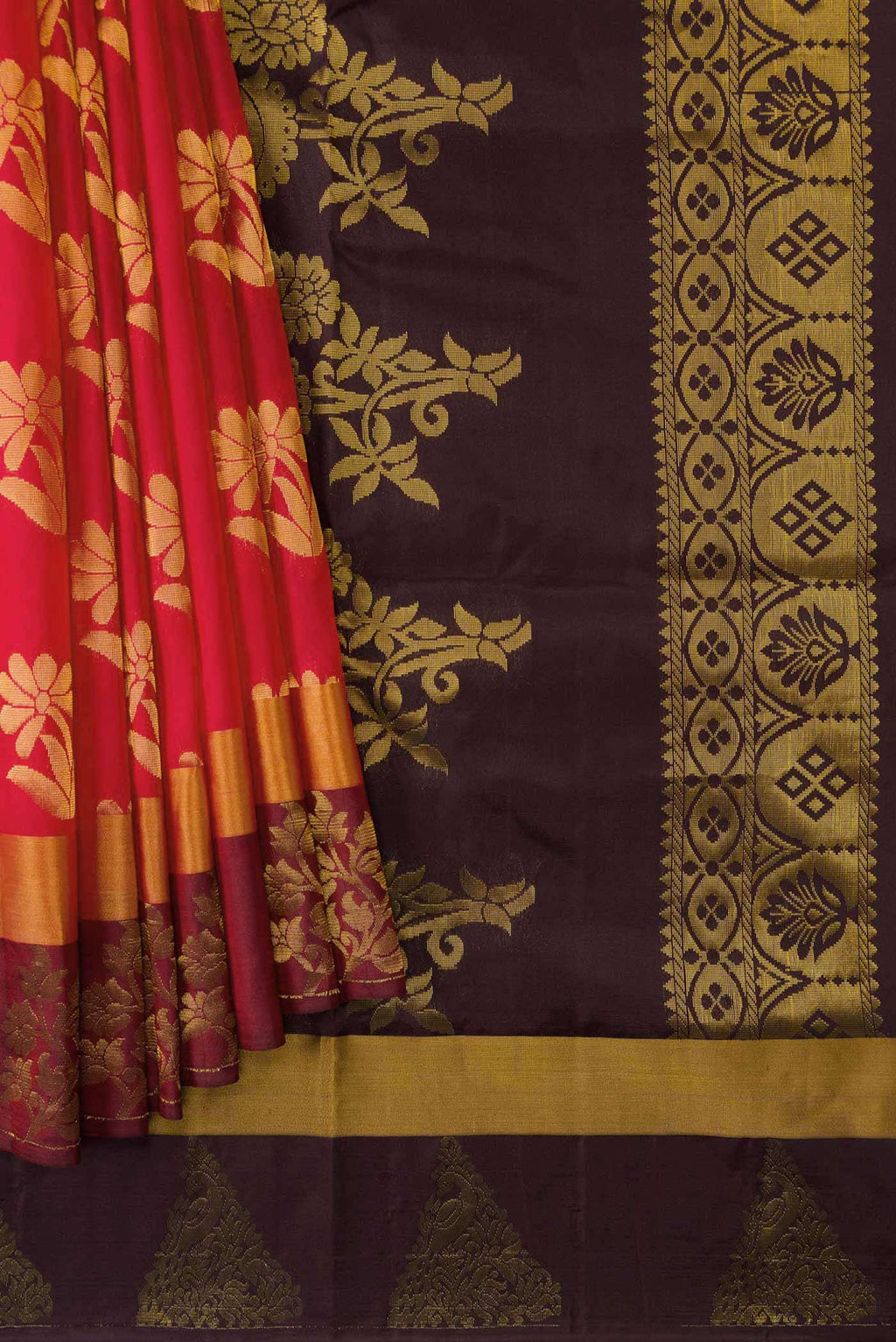 Red Dual Tone Soft Silk Saree