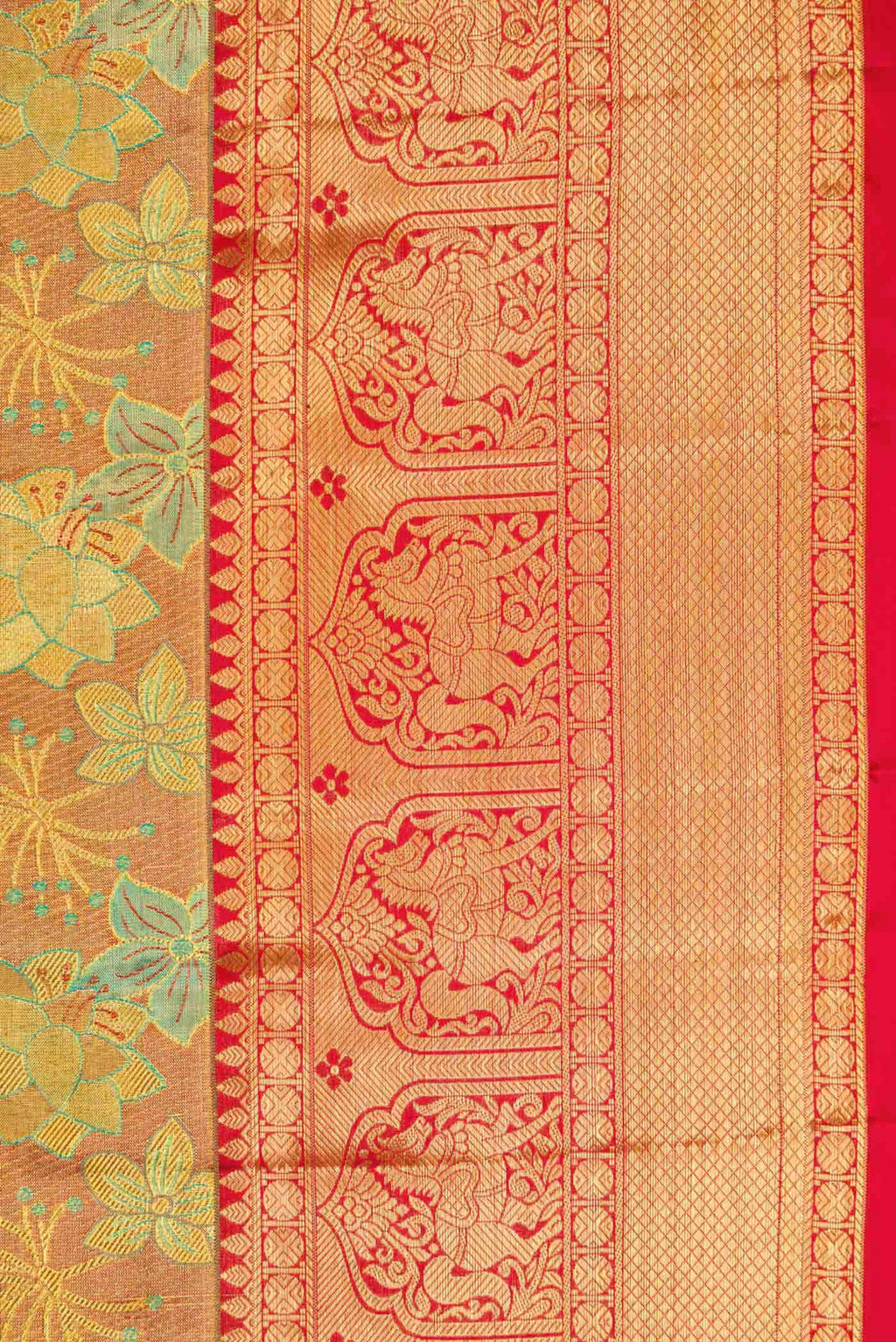 Maroon Dual Tone Kanchipuram Tissue Silk Saree