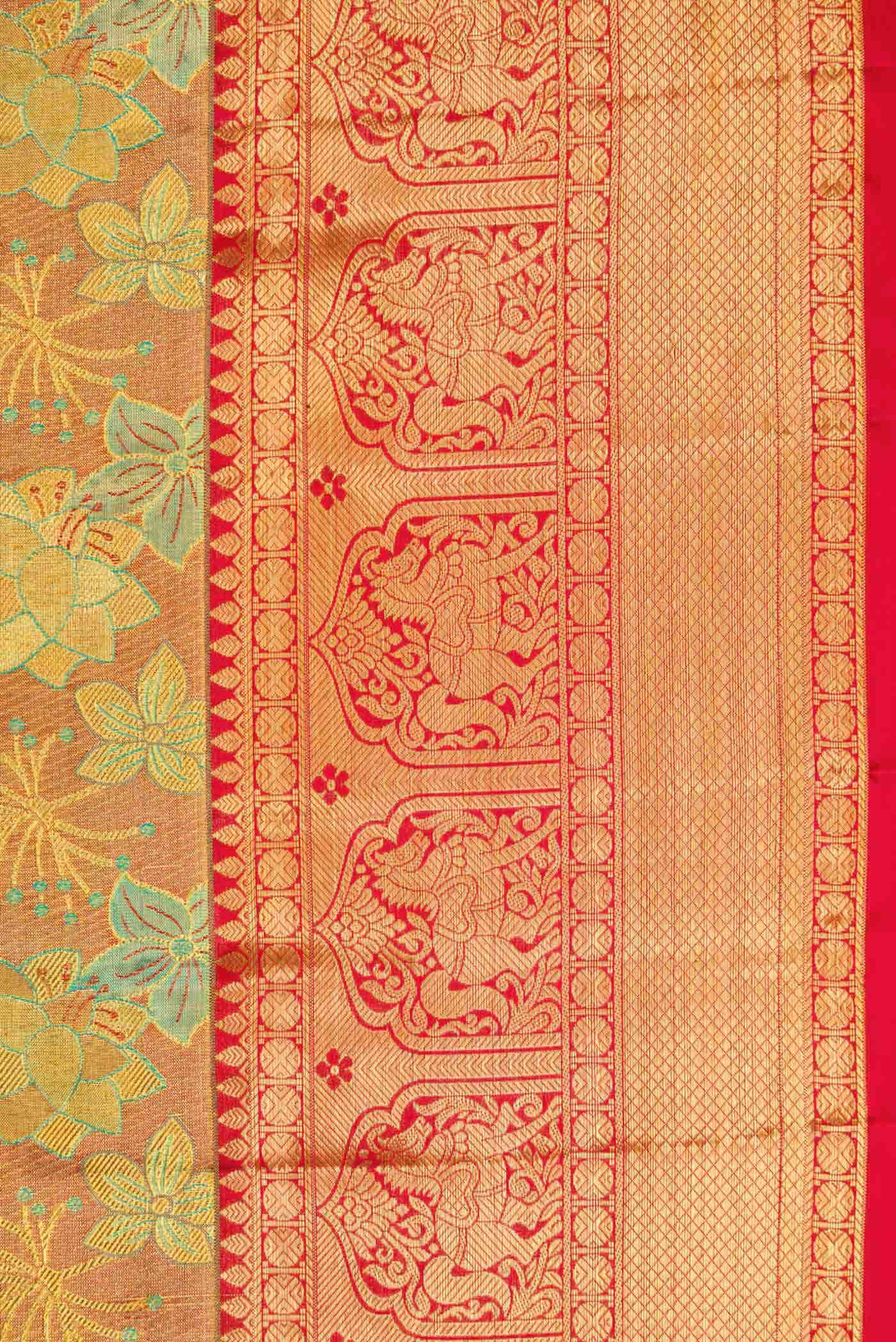 Maroon Dual Tone Kanchipuram Tissue Silk Saree