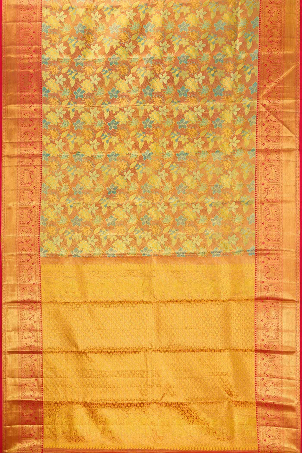 Maroon Dual Tone Kanchipuram Tissue Silk Saree
