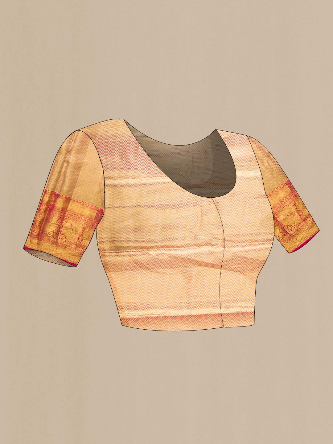 Gold Dual Tone Kanchipuram Tissue Silk Saree