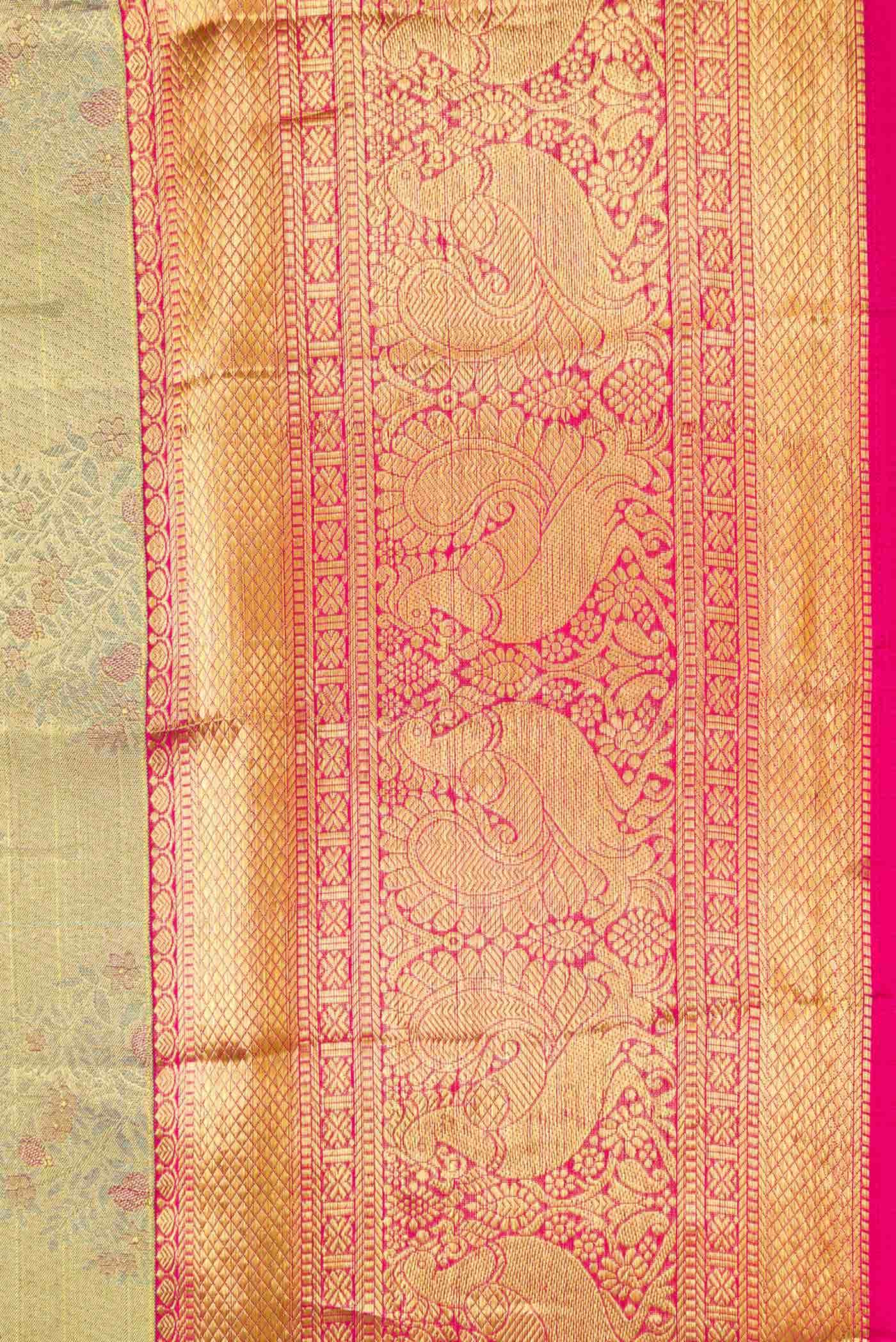 Gold Dual Tone Kanchipuram Tissue Silk Saree