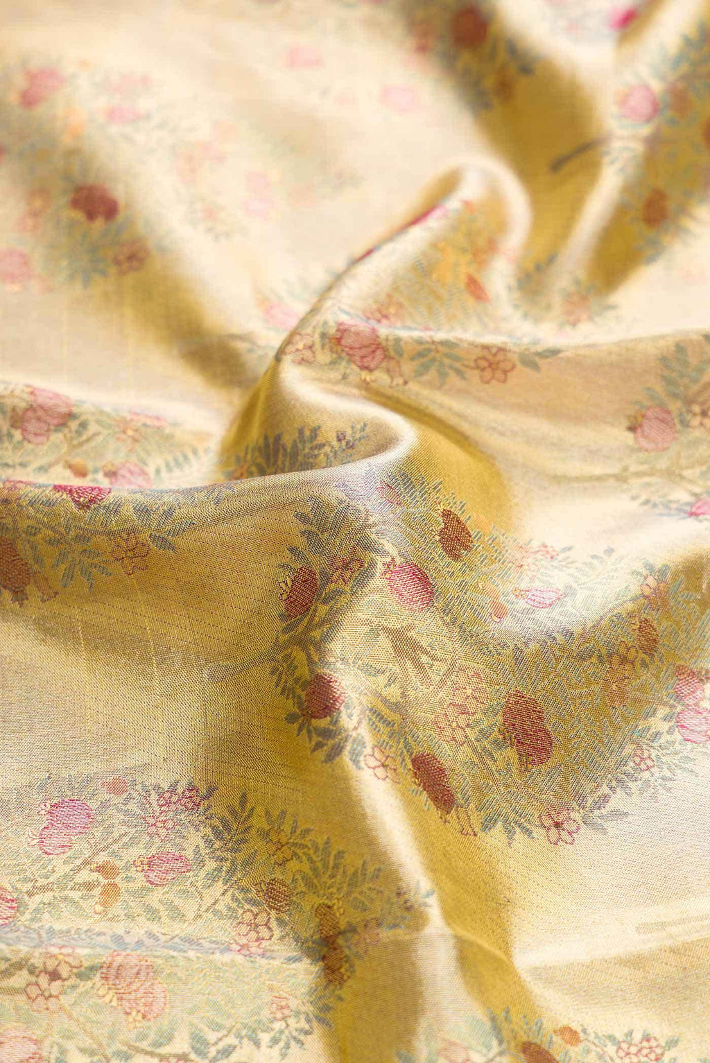 Gold Dual Tone Kanchipuram Tissue Silk Saree