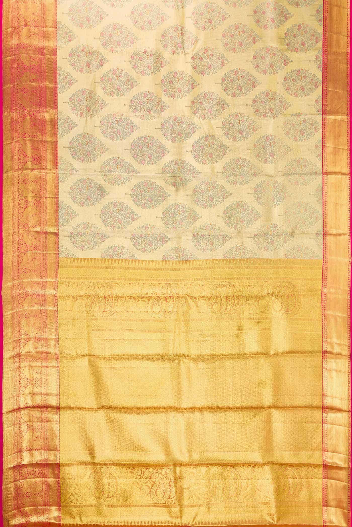 Gold Dual Tone Kanchipuram Tissue Silk Saree